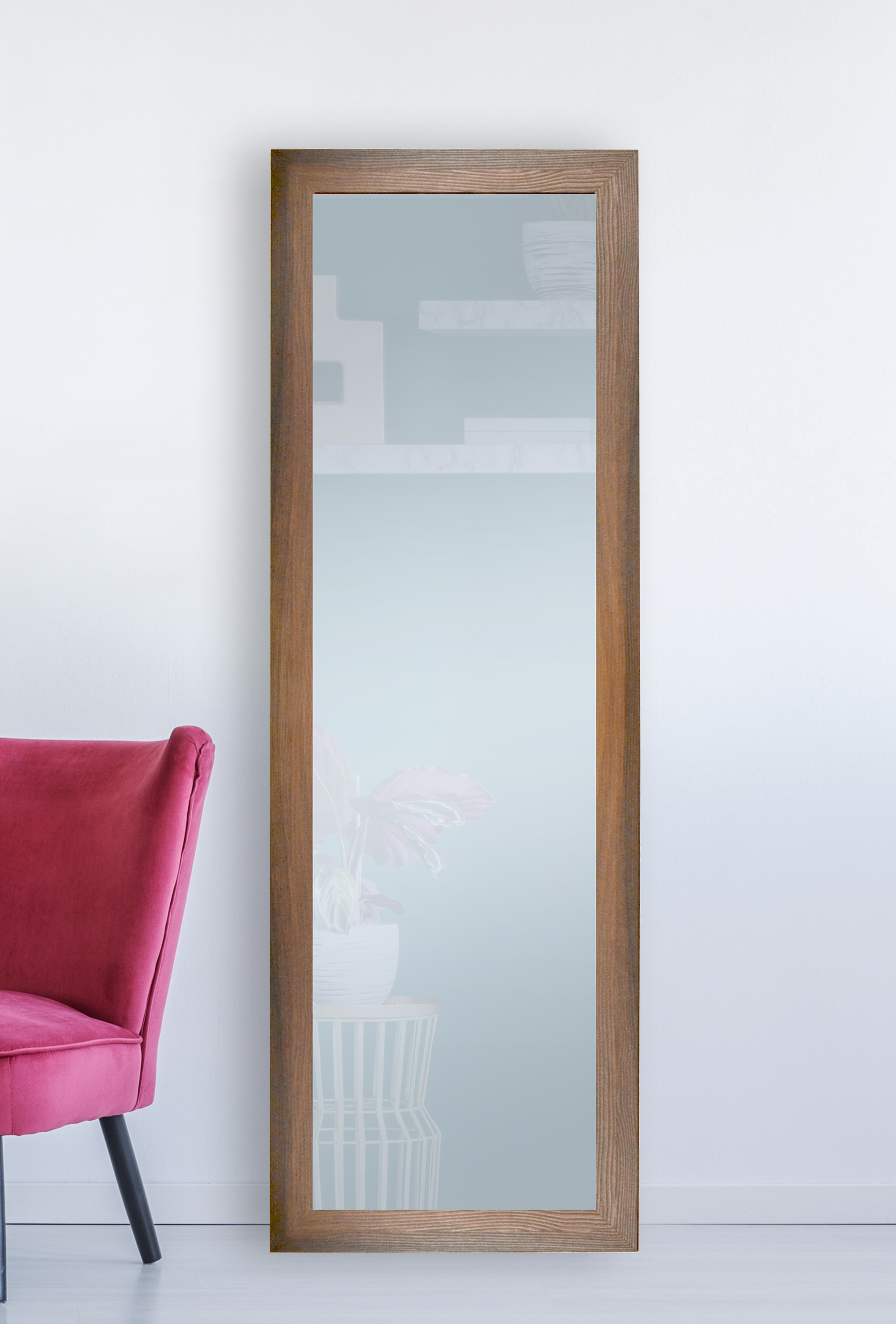 Espejo enmarcado de pared rectangular Pierre MDF ébano mate  de 52 x 152 cm - 2