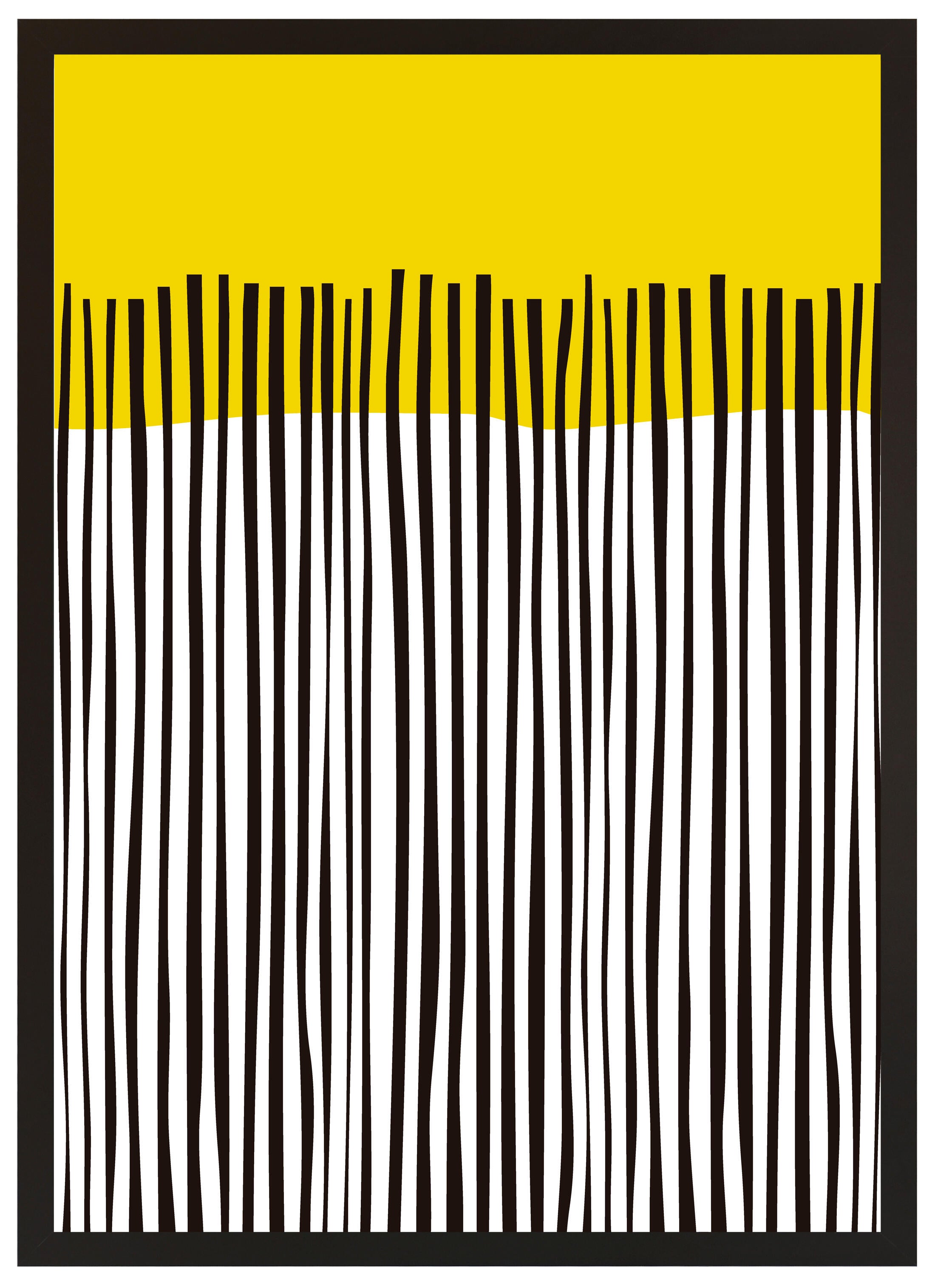 Cuadro pintado con marco mustard lines 70 cm x 50 cm