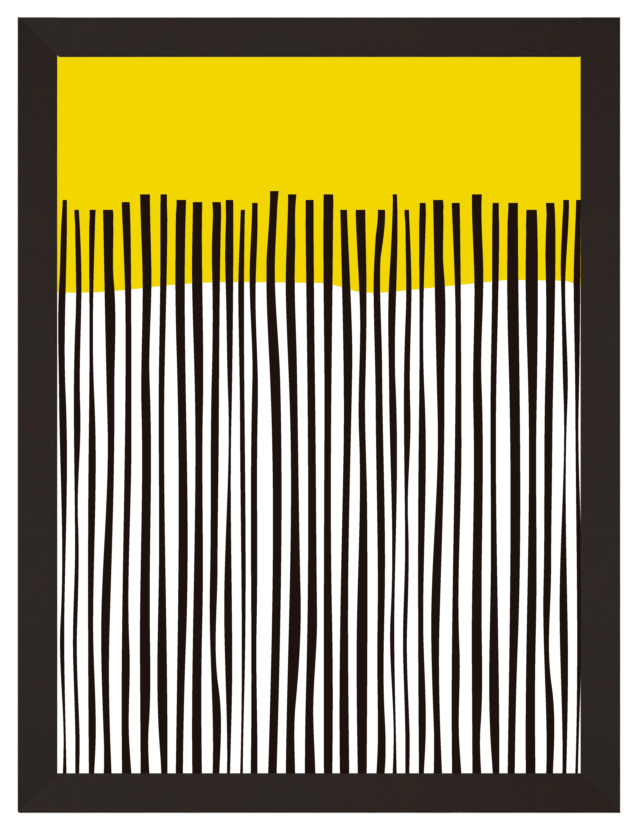 Cuadro pintado con marco mustard lines 30 cm x 40 cm