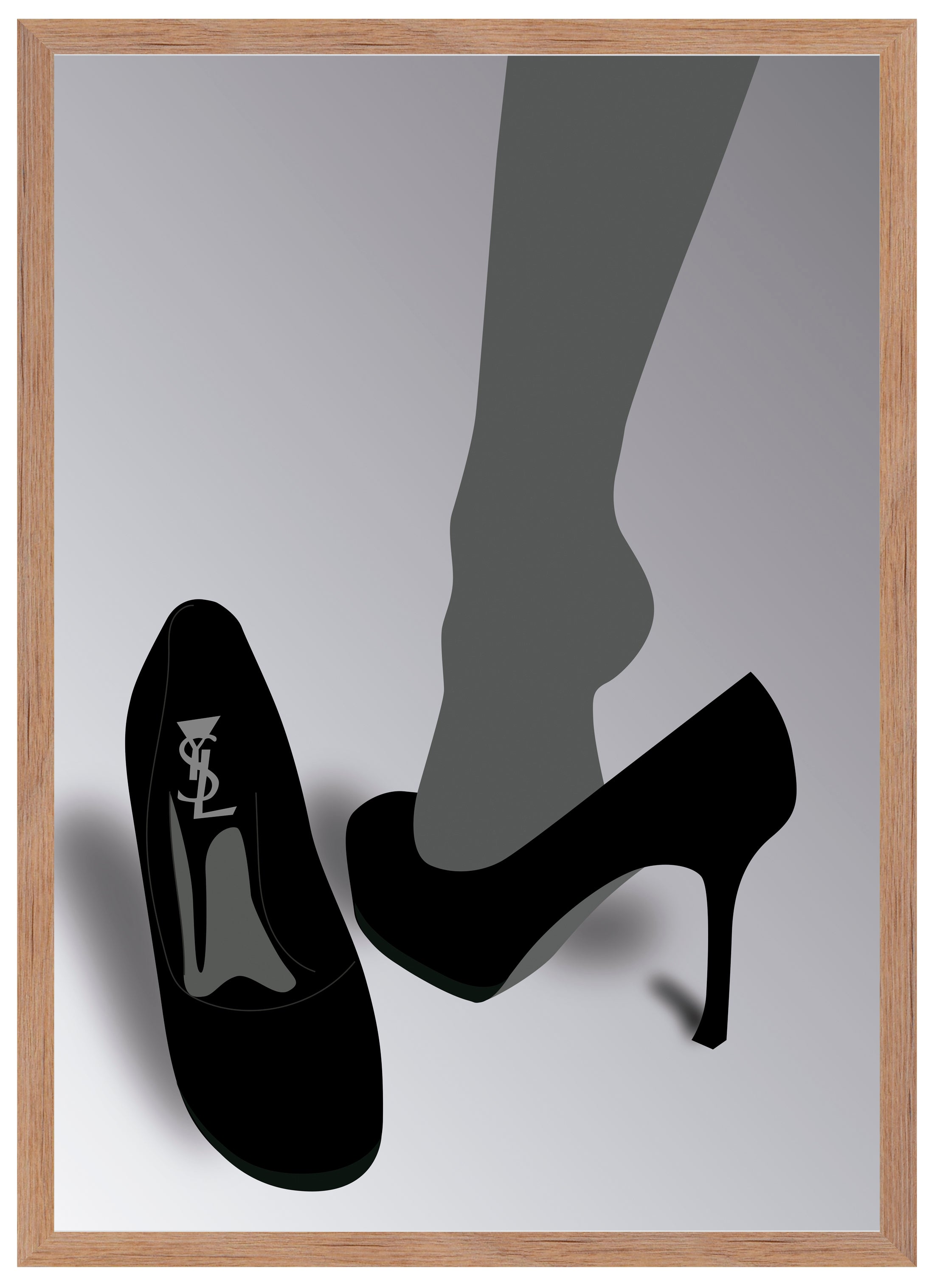 Cuadro pintado con marco all shoes 70 cm x 50 cm