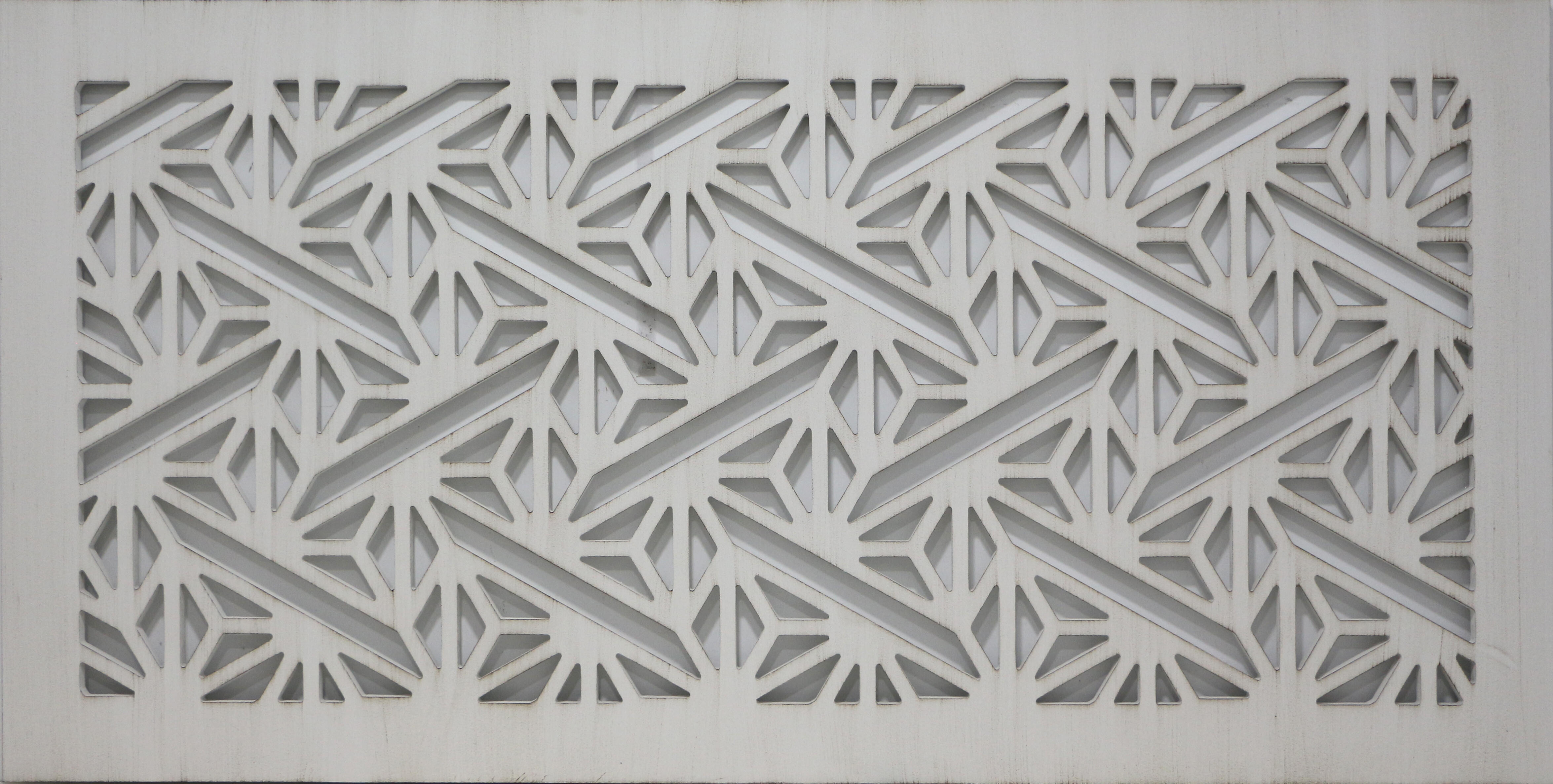 Objeto decorativo sin marco Geométrico rectangular de 160 x 80 cm. MDF Cabecero blanco envejecido - 7