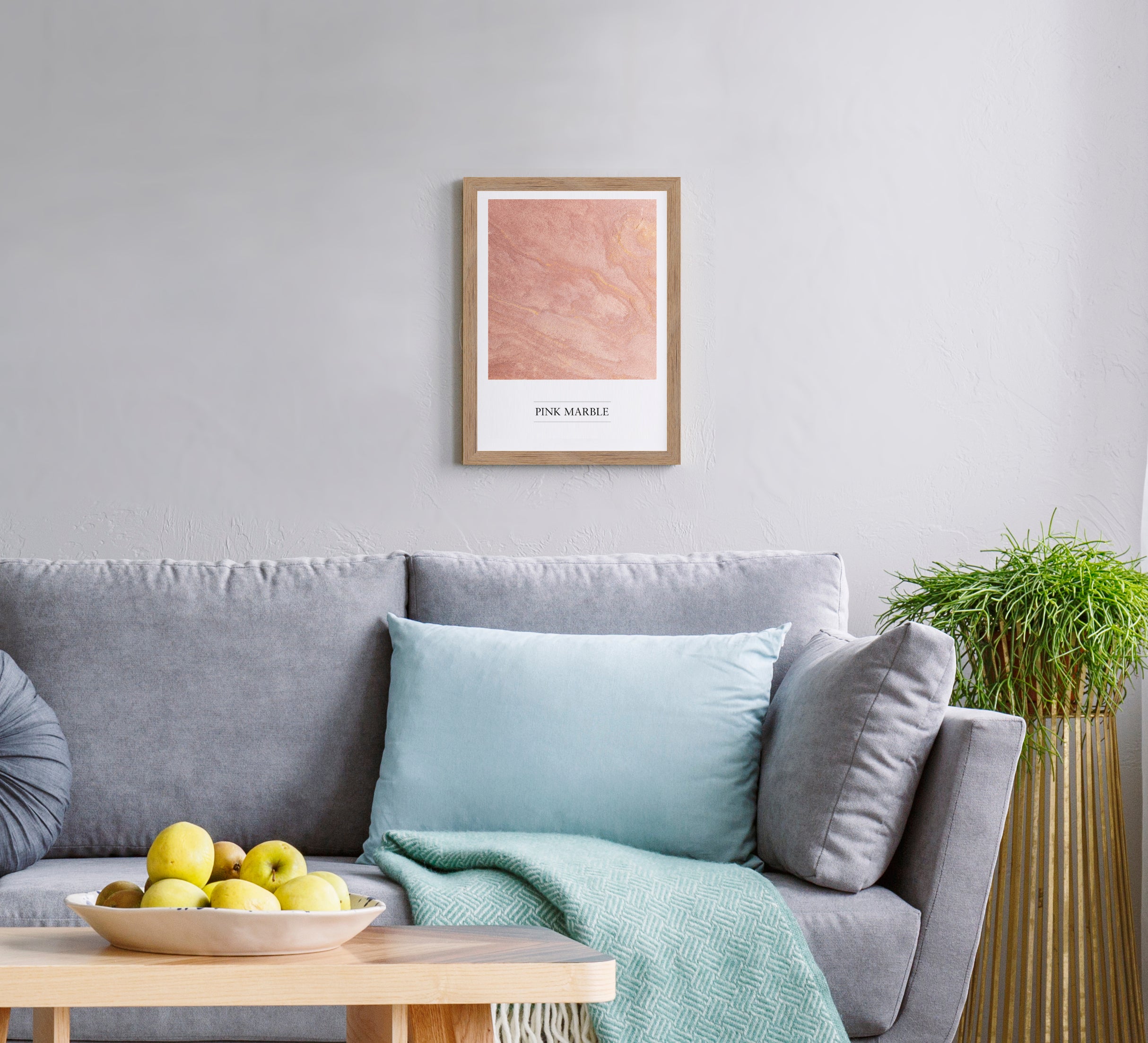 Cuadro pintado con marco pink marble 30 cm x 40 cm