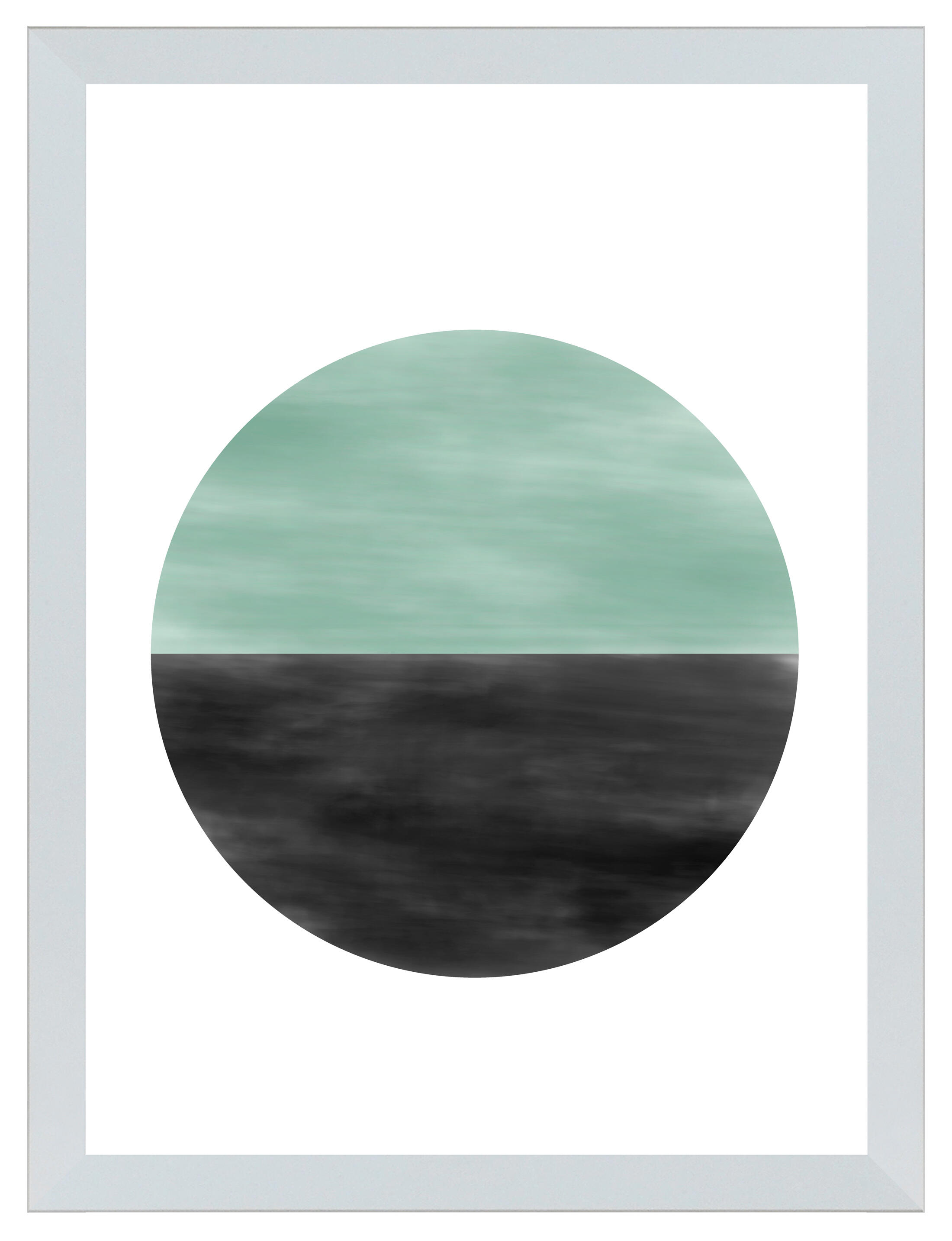 Gad Gonzalez Arte Y Decoración  Cuadro Pintura Impresa Enmarcada Abstracto Rectangular De 30 X 40 Cm. Mdf Round Y Marco Color Blanco/Verde/Negro , Leroy Merlin