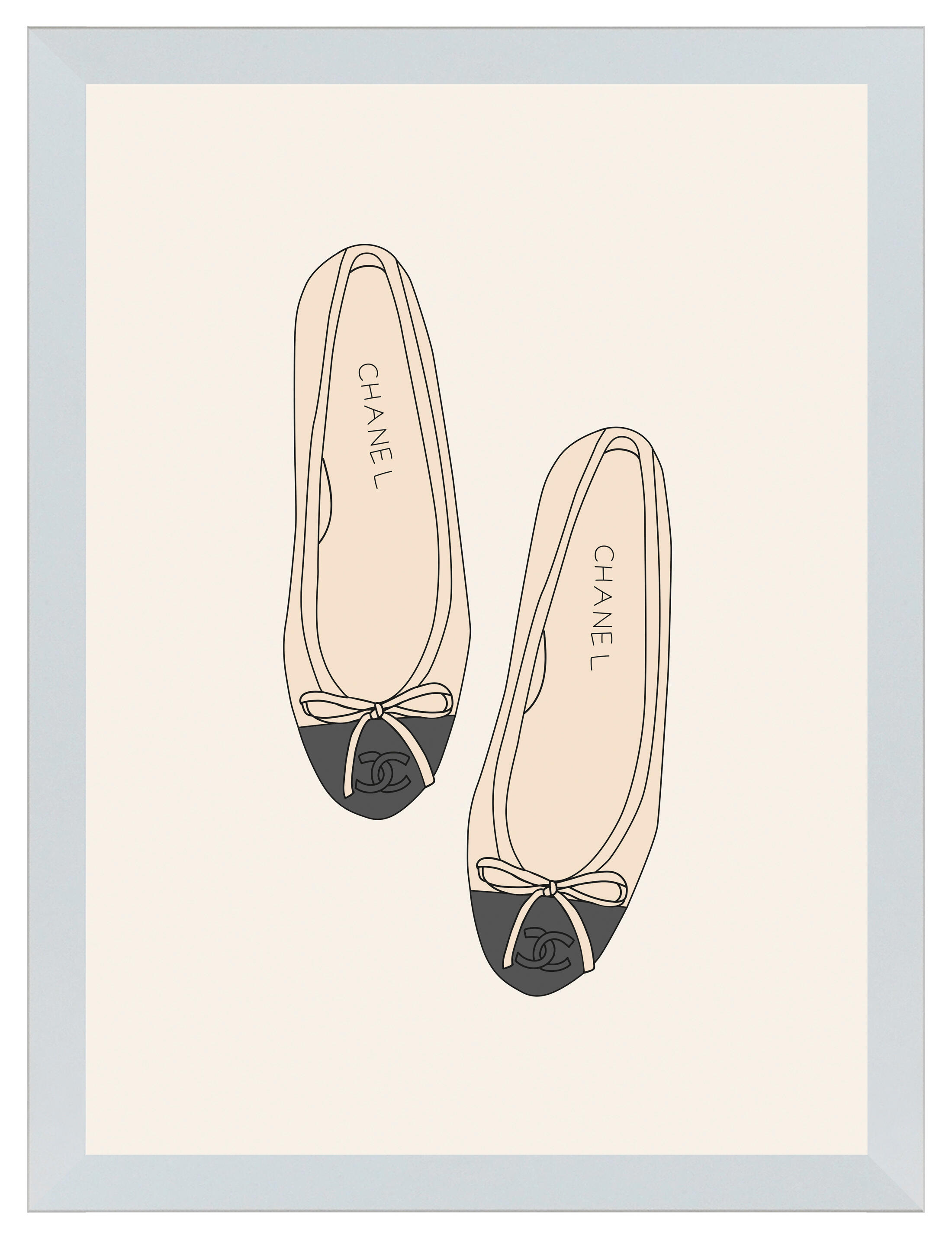 Gad Gonzalez Arte Y Decoración  Cuadro Pintura Impresa Enmarcada Objetos Rectangular De 30 X 40 Cm. Mdf Ballerinas Y Marco Color Blanco/Beige/Negro , Leroy Merlin