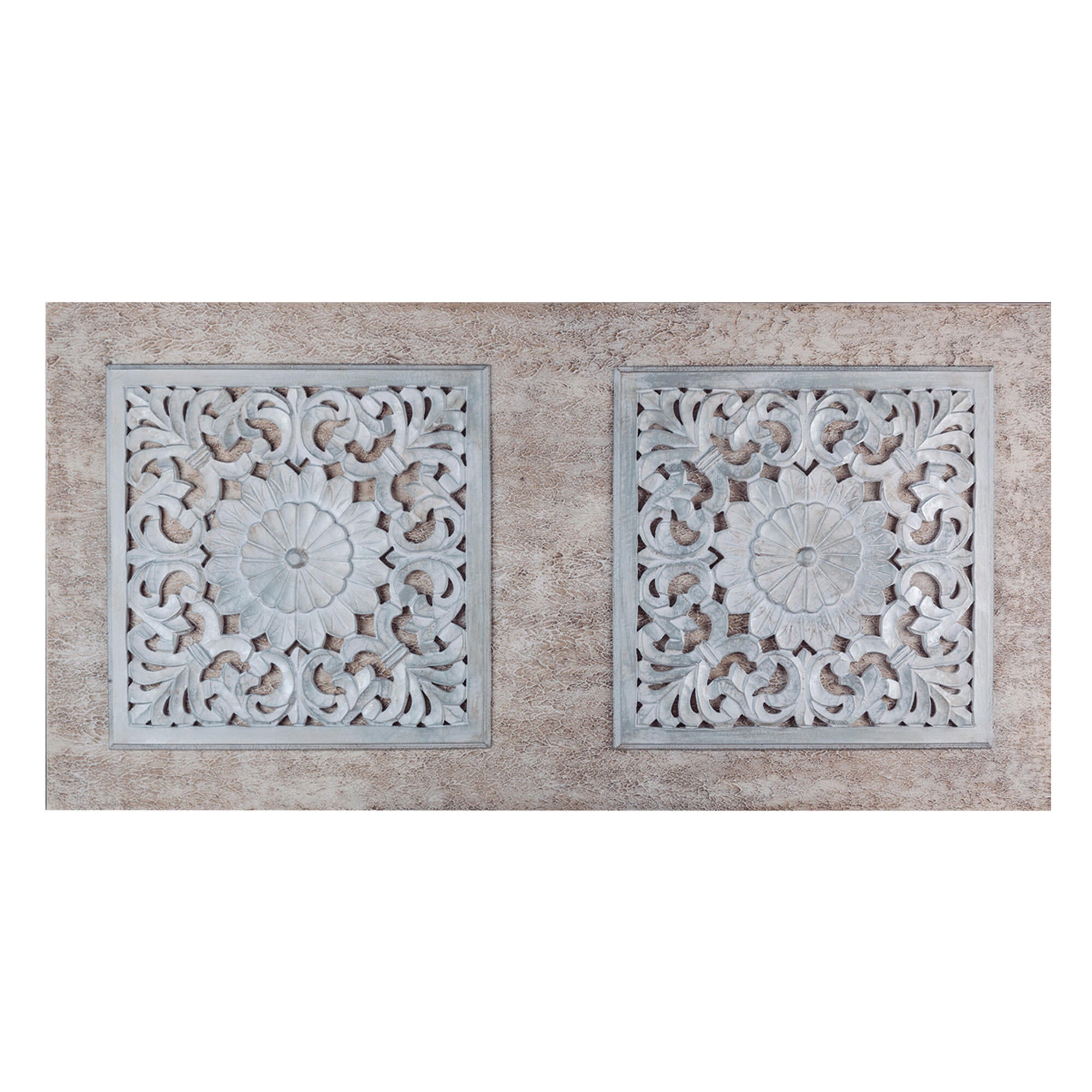 Objeto decorativo sin marco Geométrico rectangular de 160 x 85 cm. Plástico Cabecero Blanco y beige - 2