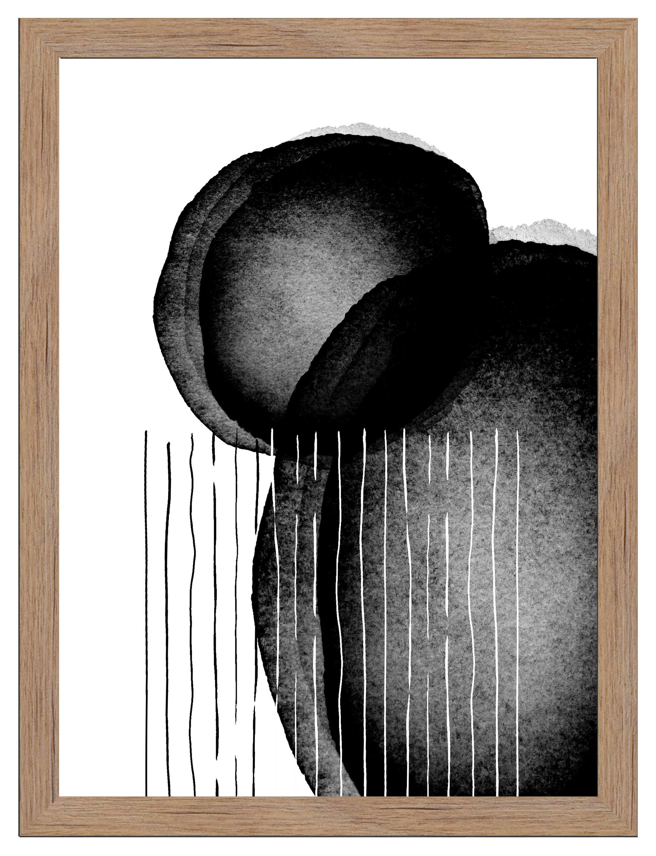 Cuadro pintado con marco b/n ii abstract 30 cm x 40 cm