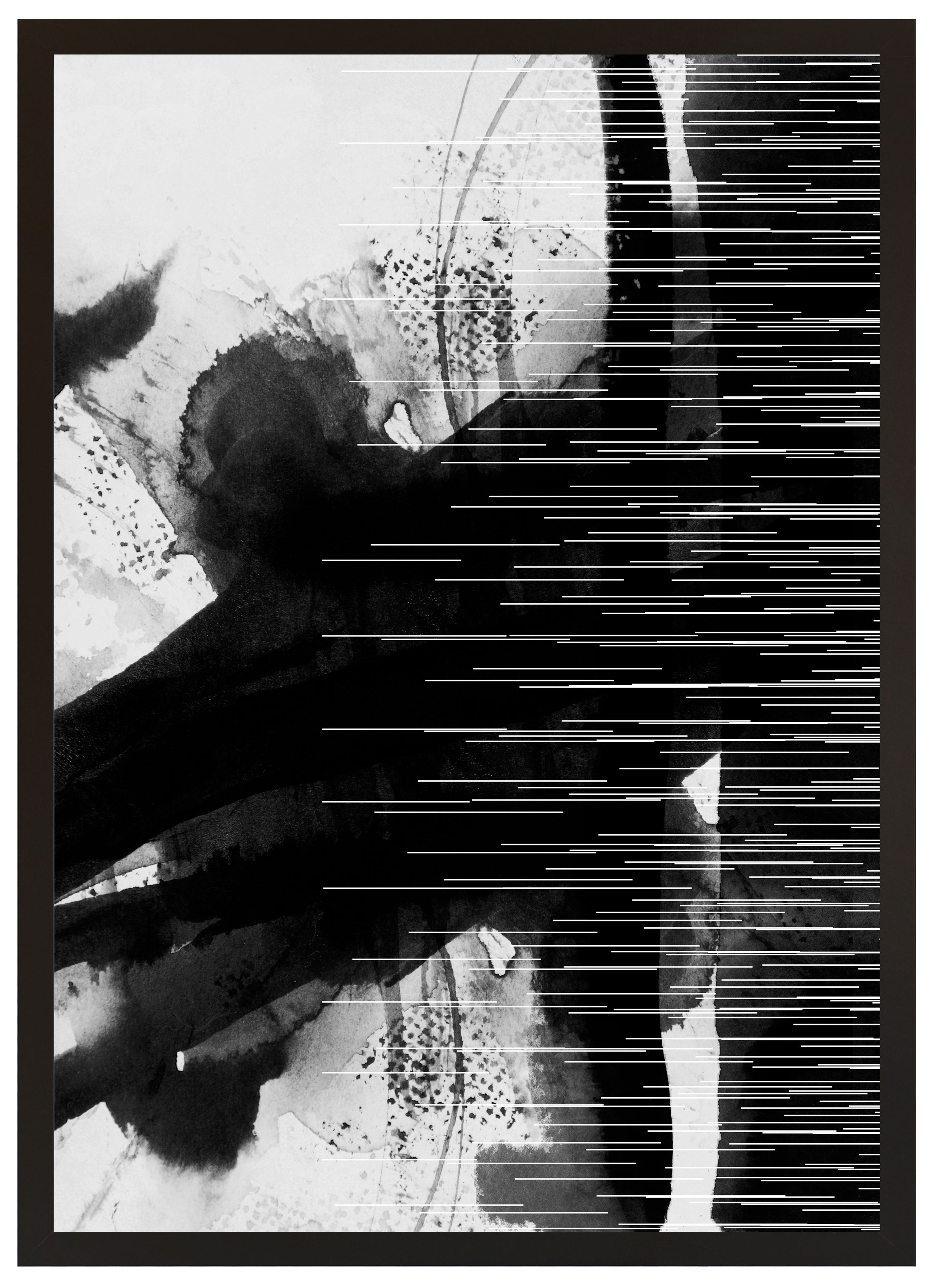 Cuadro pintado con marco b/n iii abstract 70 cm x 50 cm
