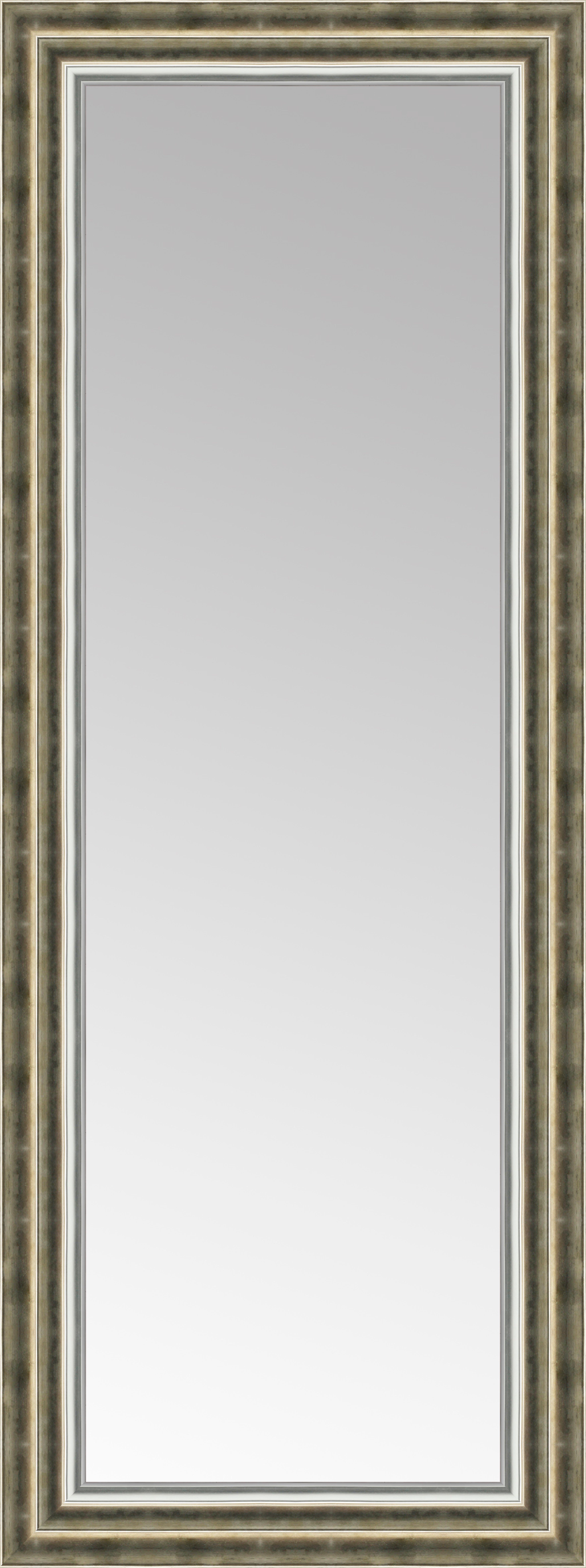 Espejo enmarcado de pared rectangular puntas madera dorada de 53 x 145 cm