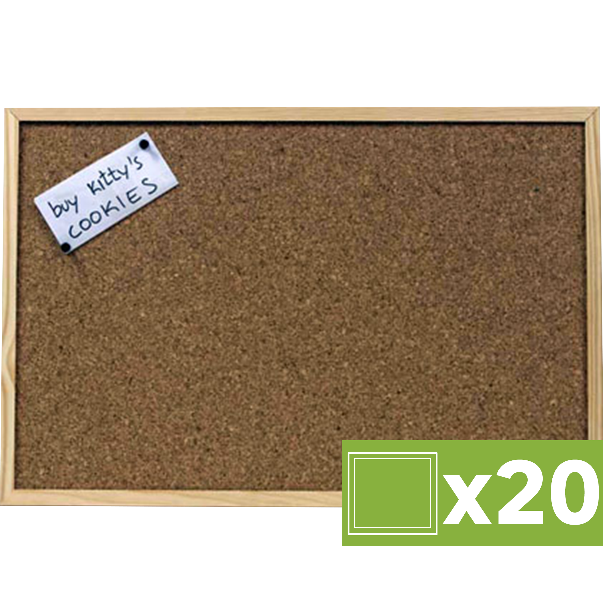 Lote 20 pizarras de corcho reversible y moldura de 90x60 cm