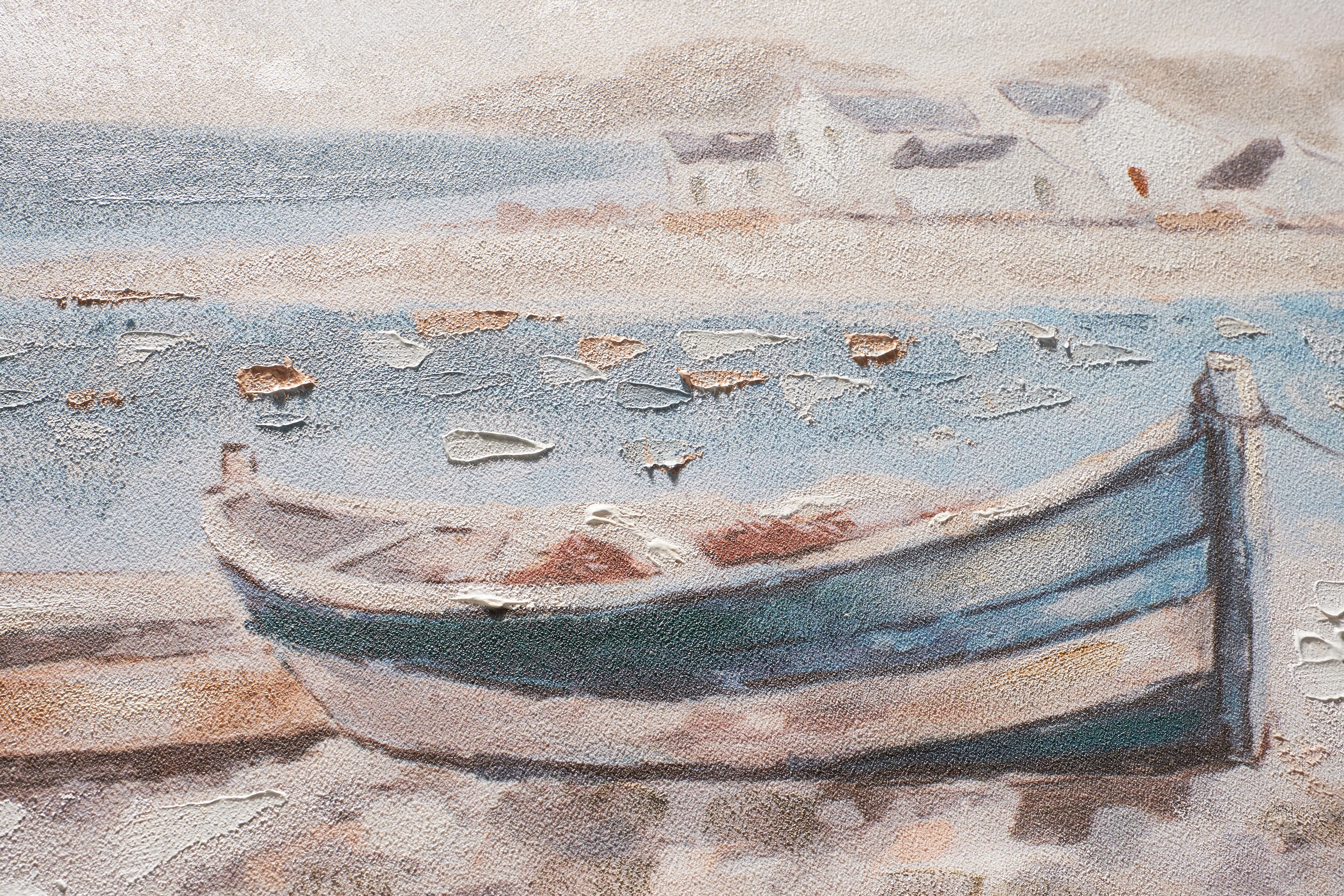 Tela pintada original 30 x 90 cm BARCOS - 3