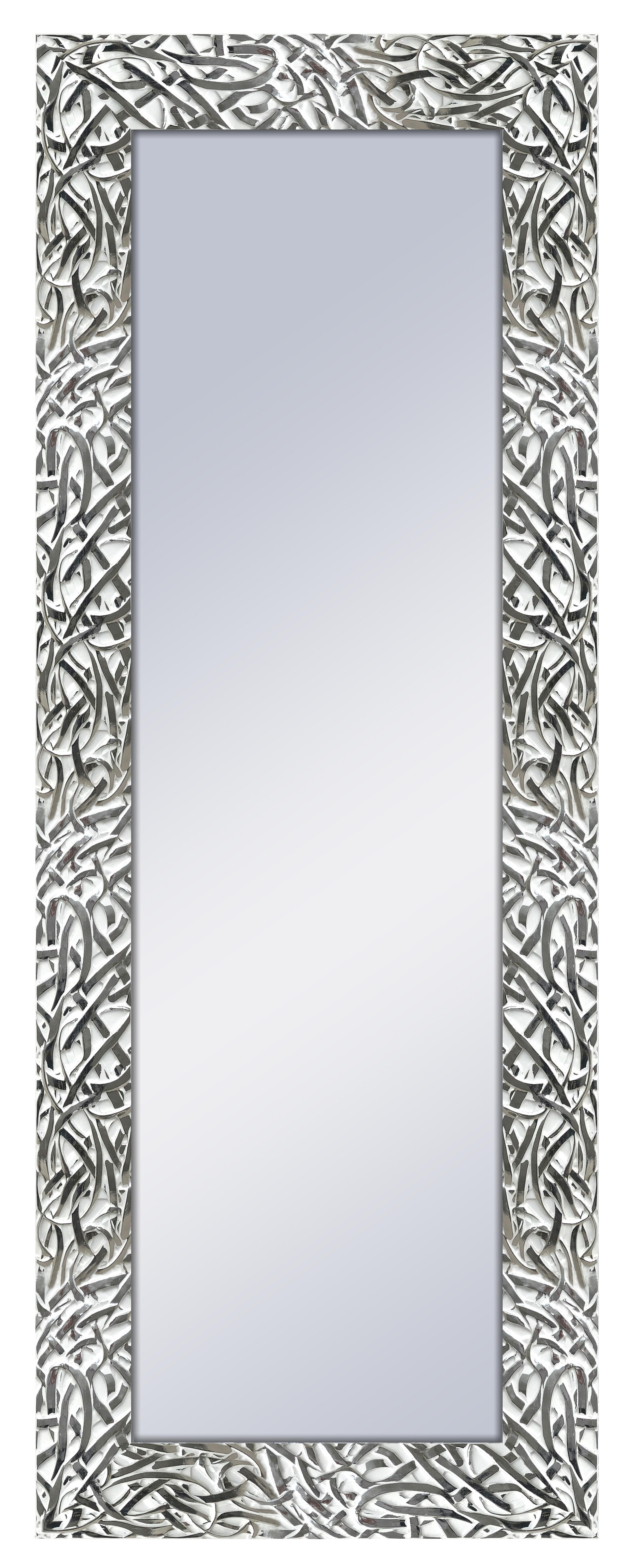 Espejo enmarcado de pared o suelo rectangular cohen madera blanco brillante de 60x160 cm