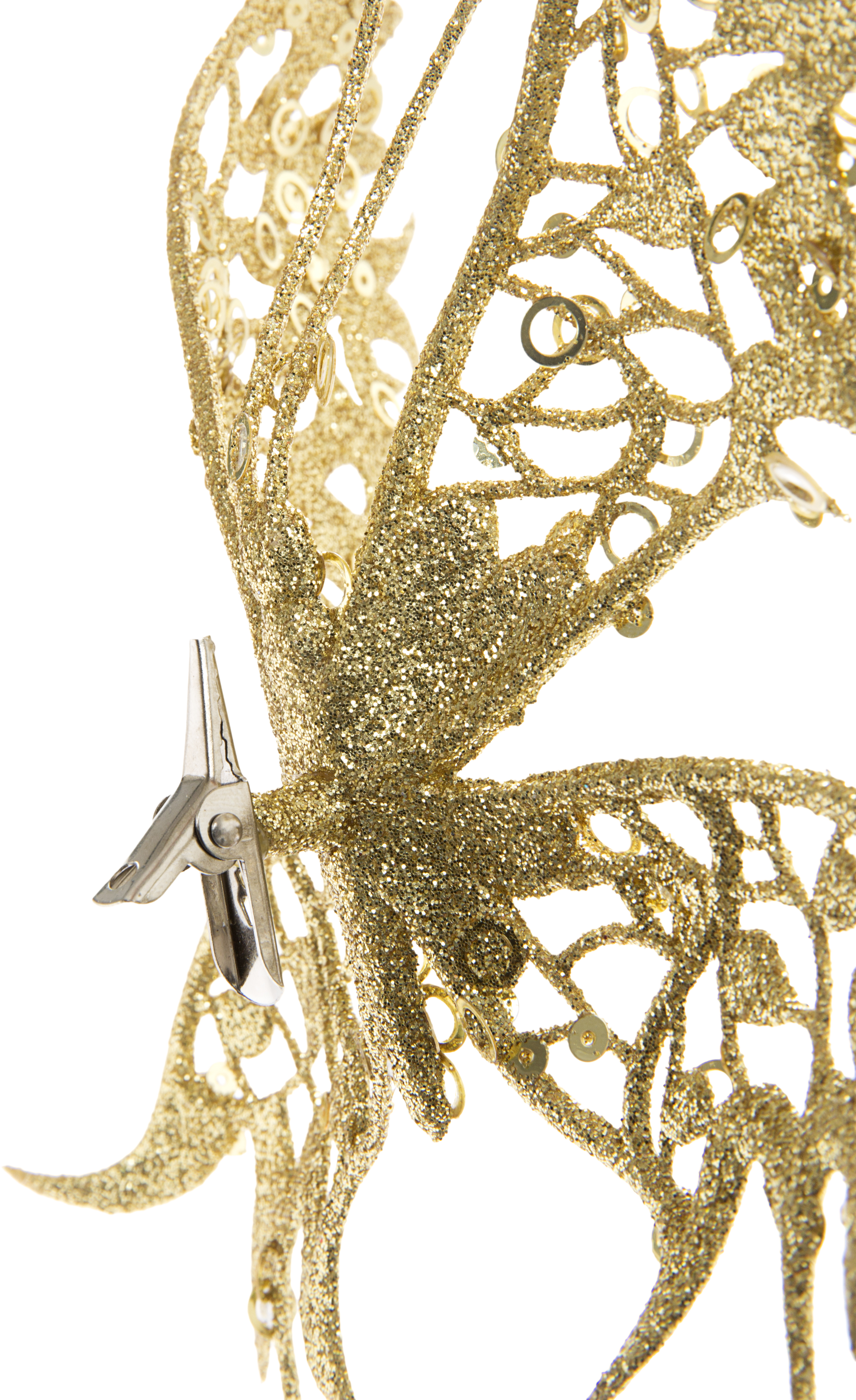 Enfeite clip borboleta 18 cm dourado - 4