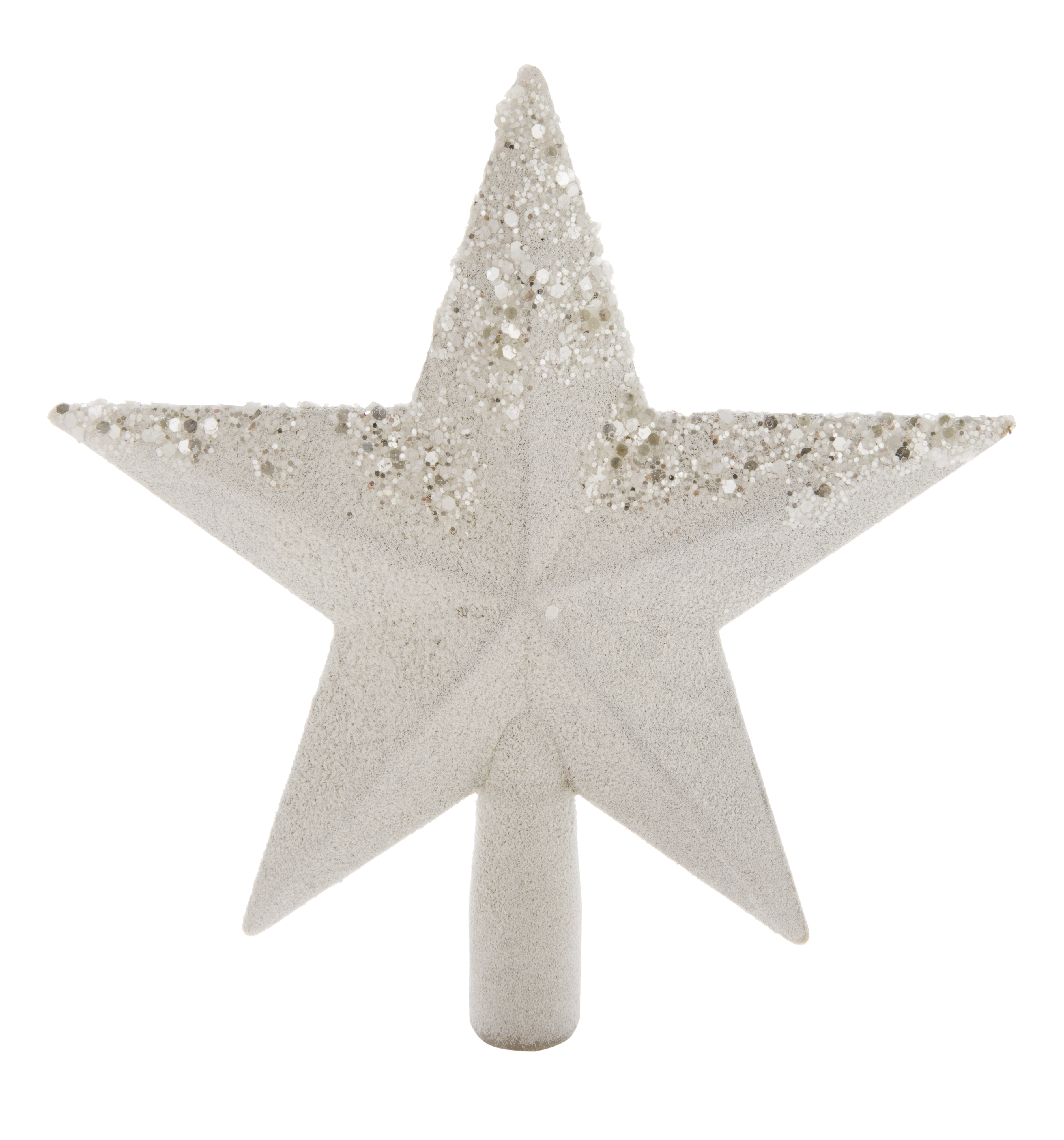 Adorno coronación árbol navidad estrella blanca 10 cm
