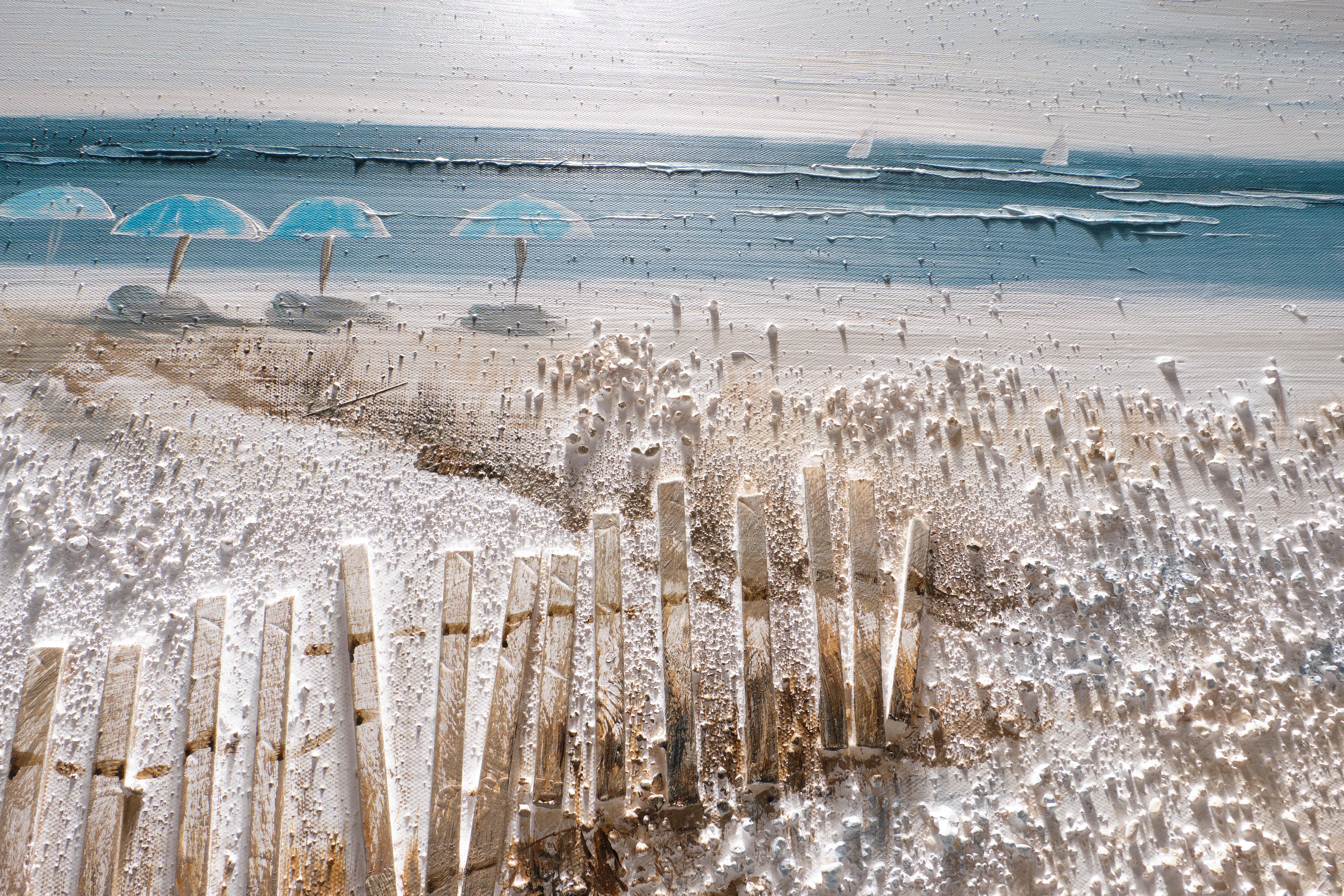 Tela pintada original 90 x 120 cm PRAIA - 2