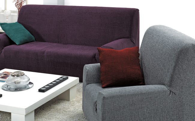 Funda sofá elástica Enzo chocolate plazas Leroy Merlin