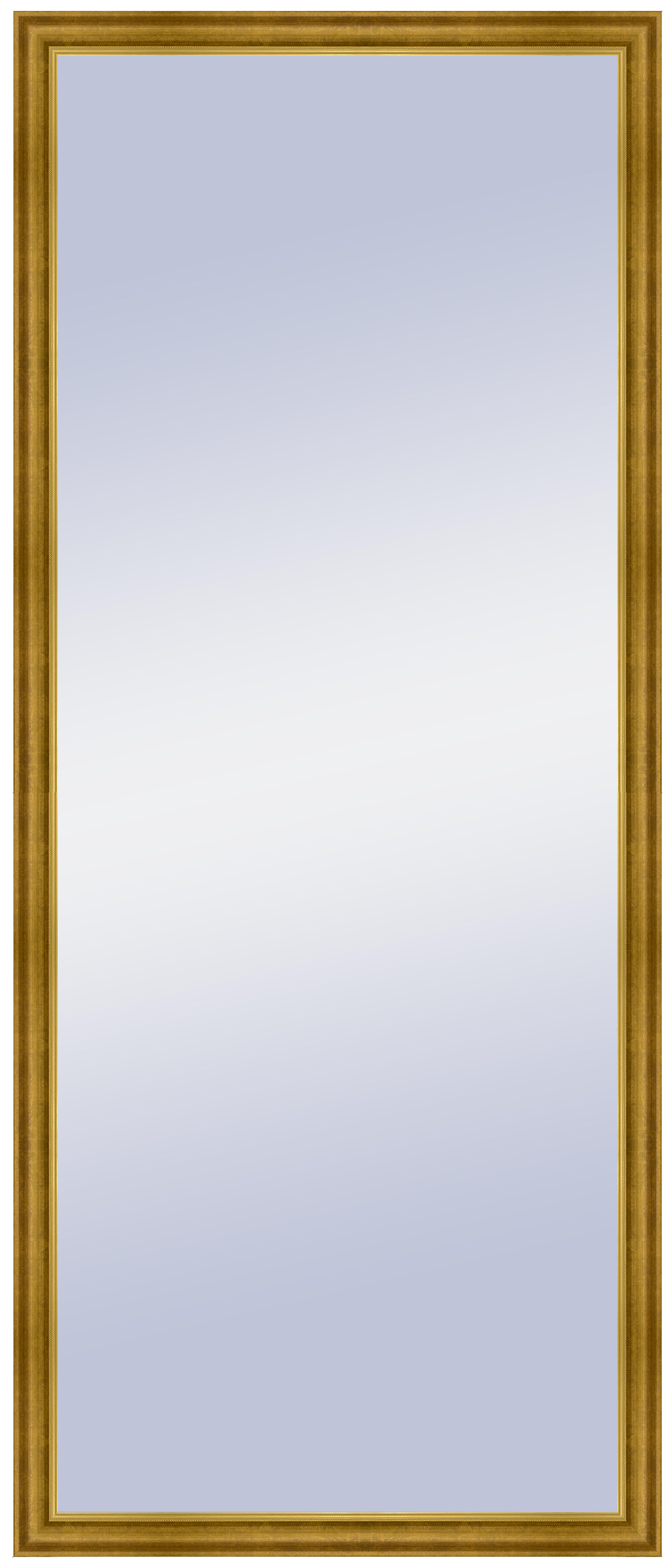 Espejo enmarcado rectangular lisa oro dorado 58 x138 cm