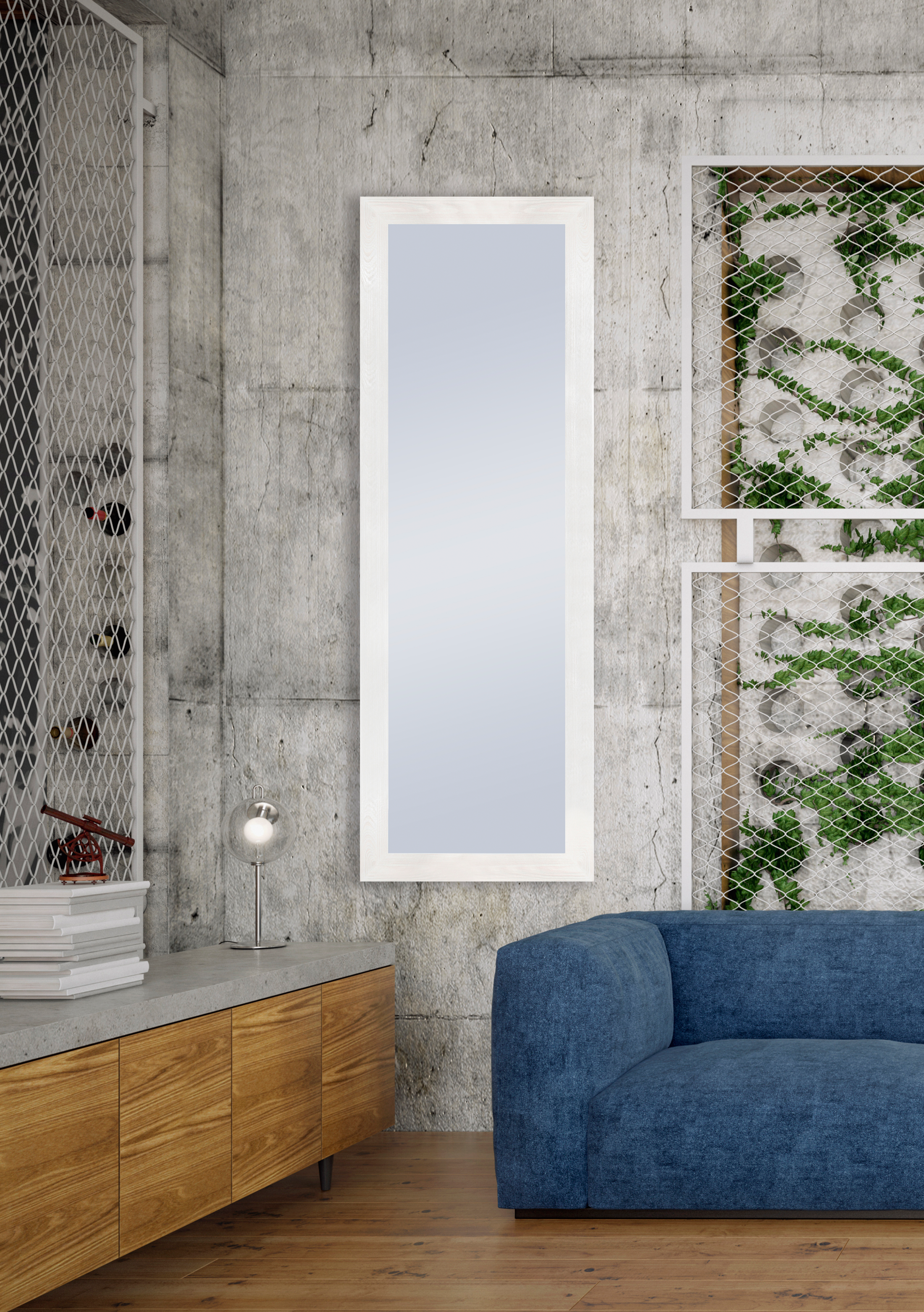 Espelho com moldura Pierre 40/52x140/152 cm branco - 15