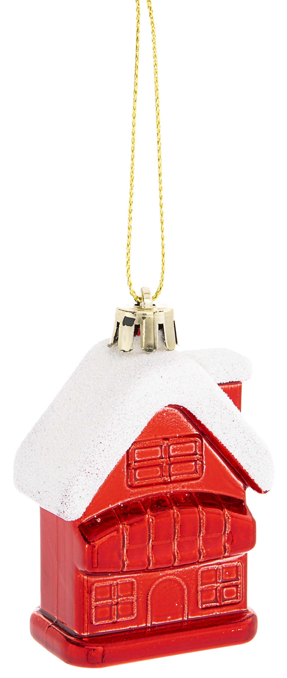 Enfeite casinha 14 cm vermelho e branco (6 unidades) - 2