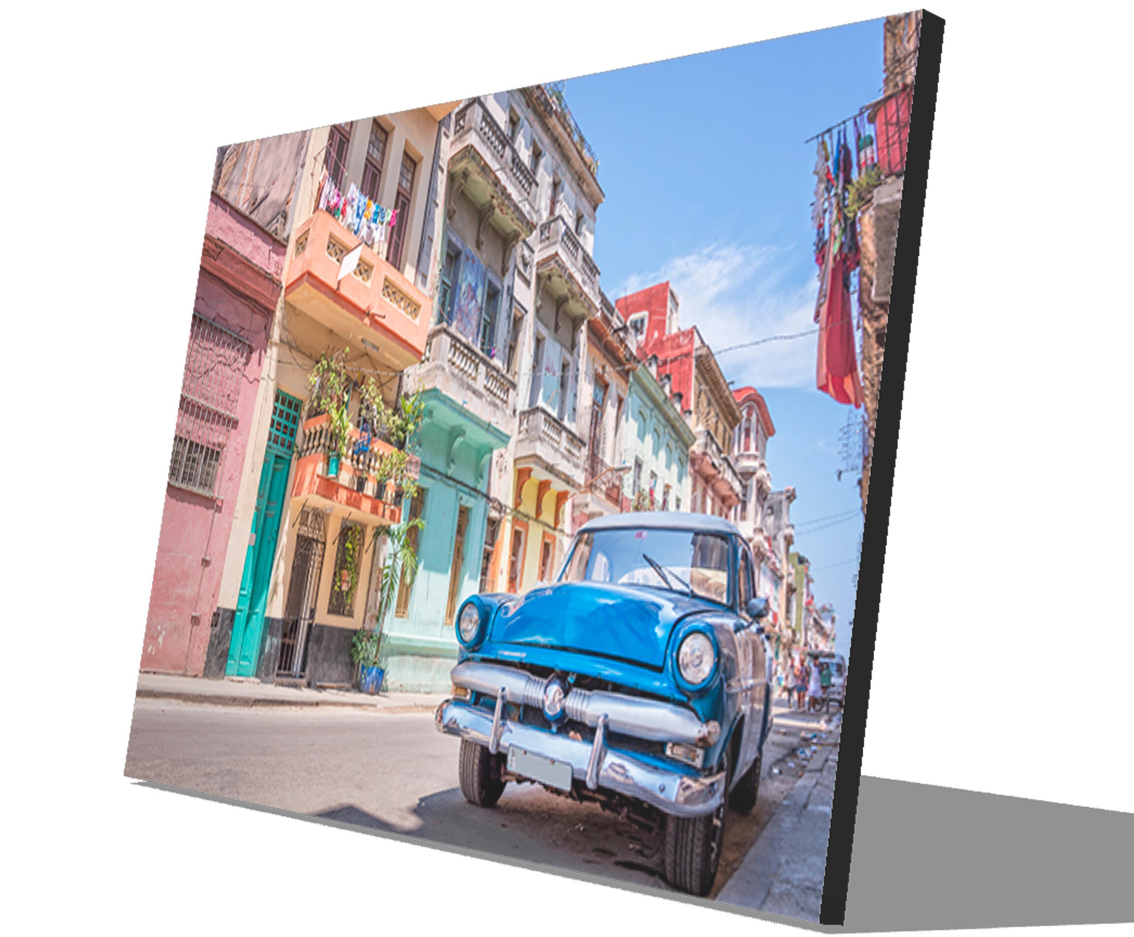 Pintura impresa sin marco Urban city rectangular de 140 x 100 cm. MDF Cuba pasteles cálidos - 5