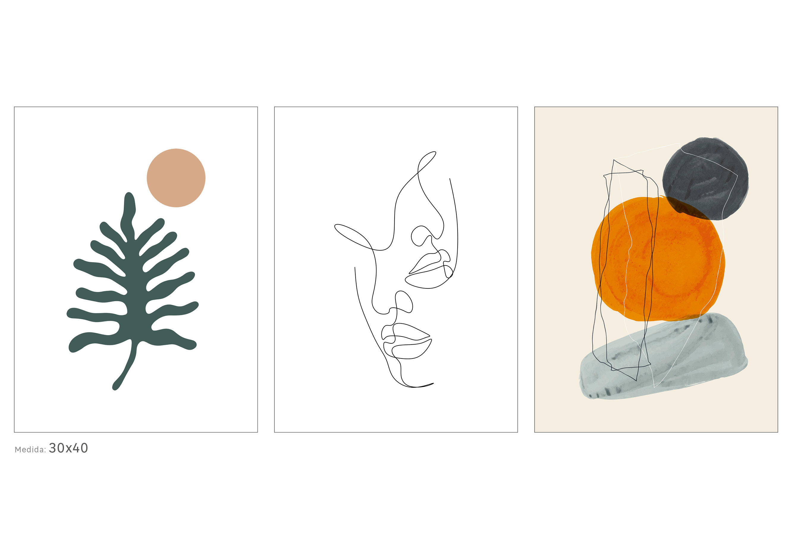 Set 3 láminas Calma 40 x 30 cm - 2