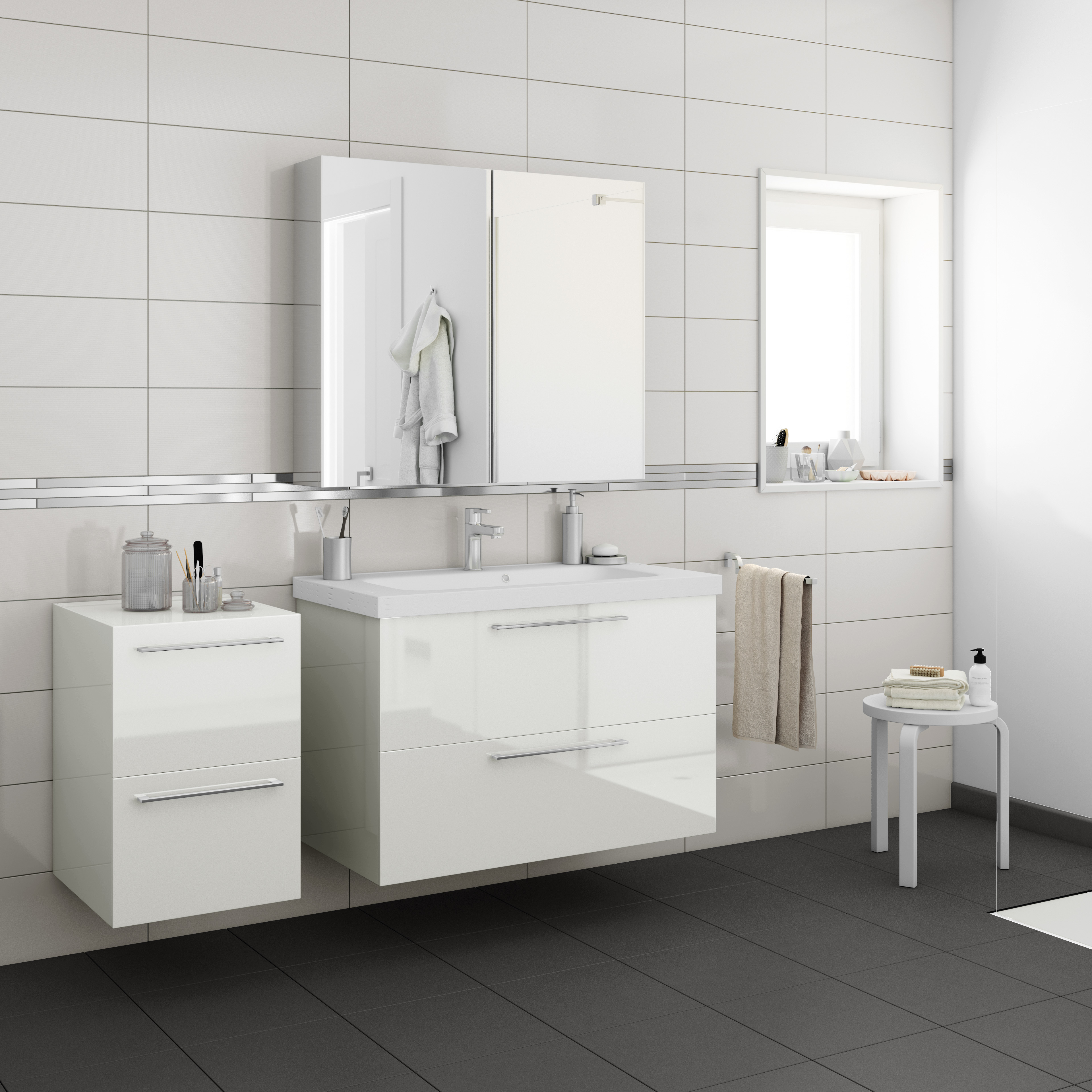 Struttura colonna bagno Remix tartufo L 30 x H 173 x P 33 cm - 10