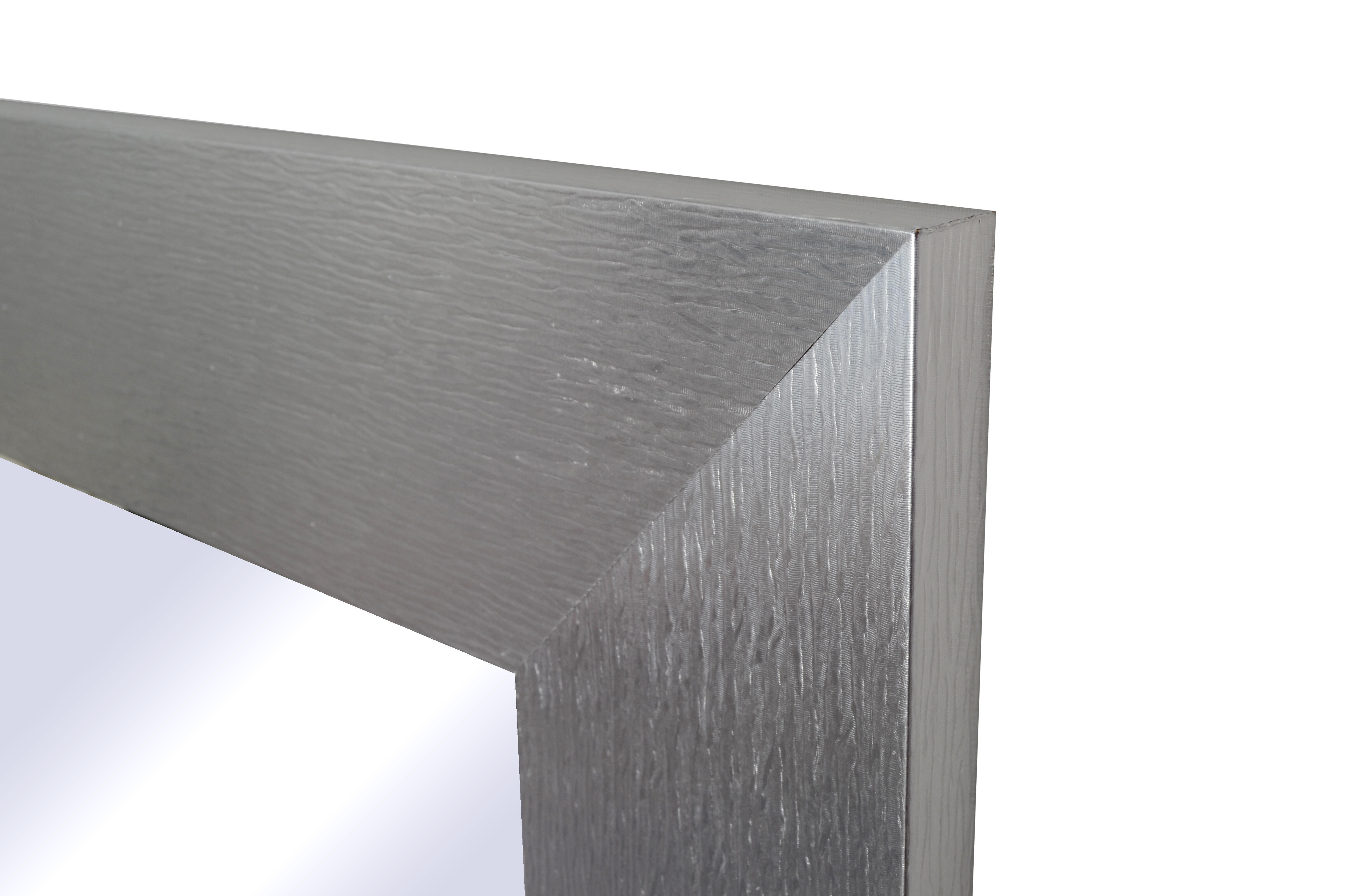Espejo enmarcado con pie (suelo) rectangular Toscana madera plata brillante GAD GONZALEZ ARTE Y DECORACIÓN de 52x140 cm - 5