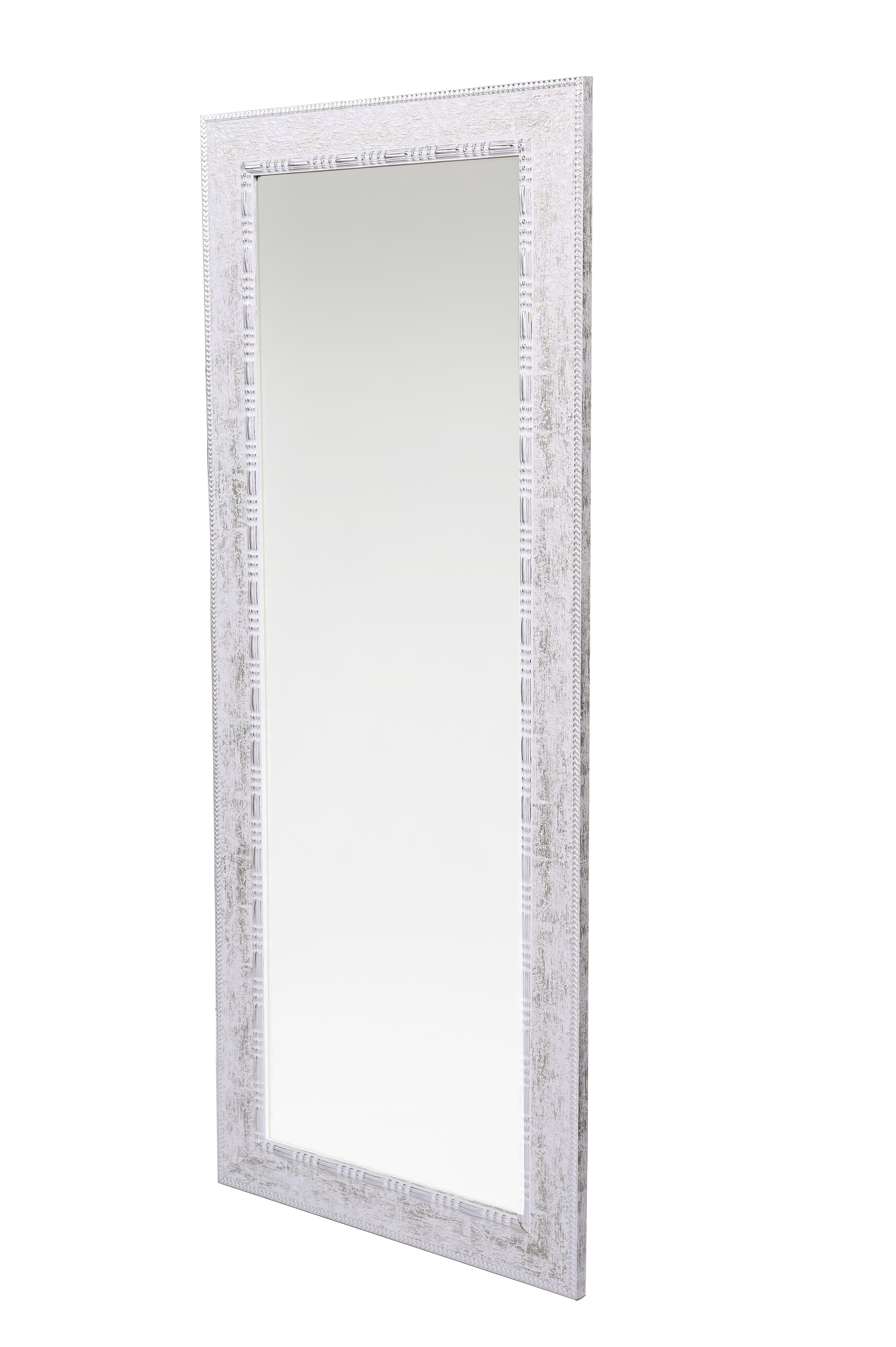 Espejo enmarcado de pared rectangular roma madera blanco de 56 x 149 cm