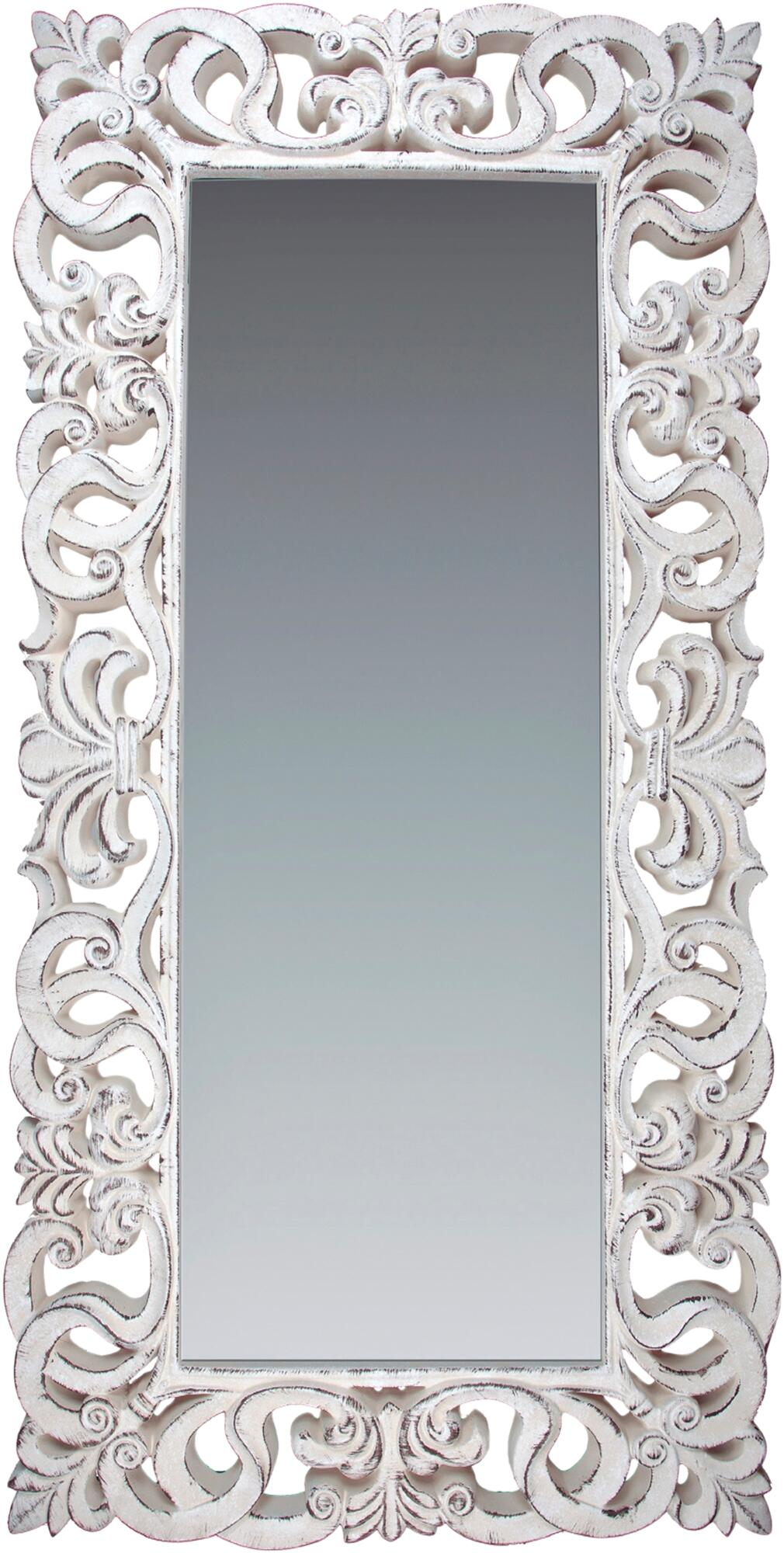 Espejo enmarcado de pared rectangular goya piedra tabaco resina gris satinado de 88 x 178 cm