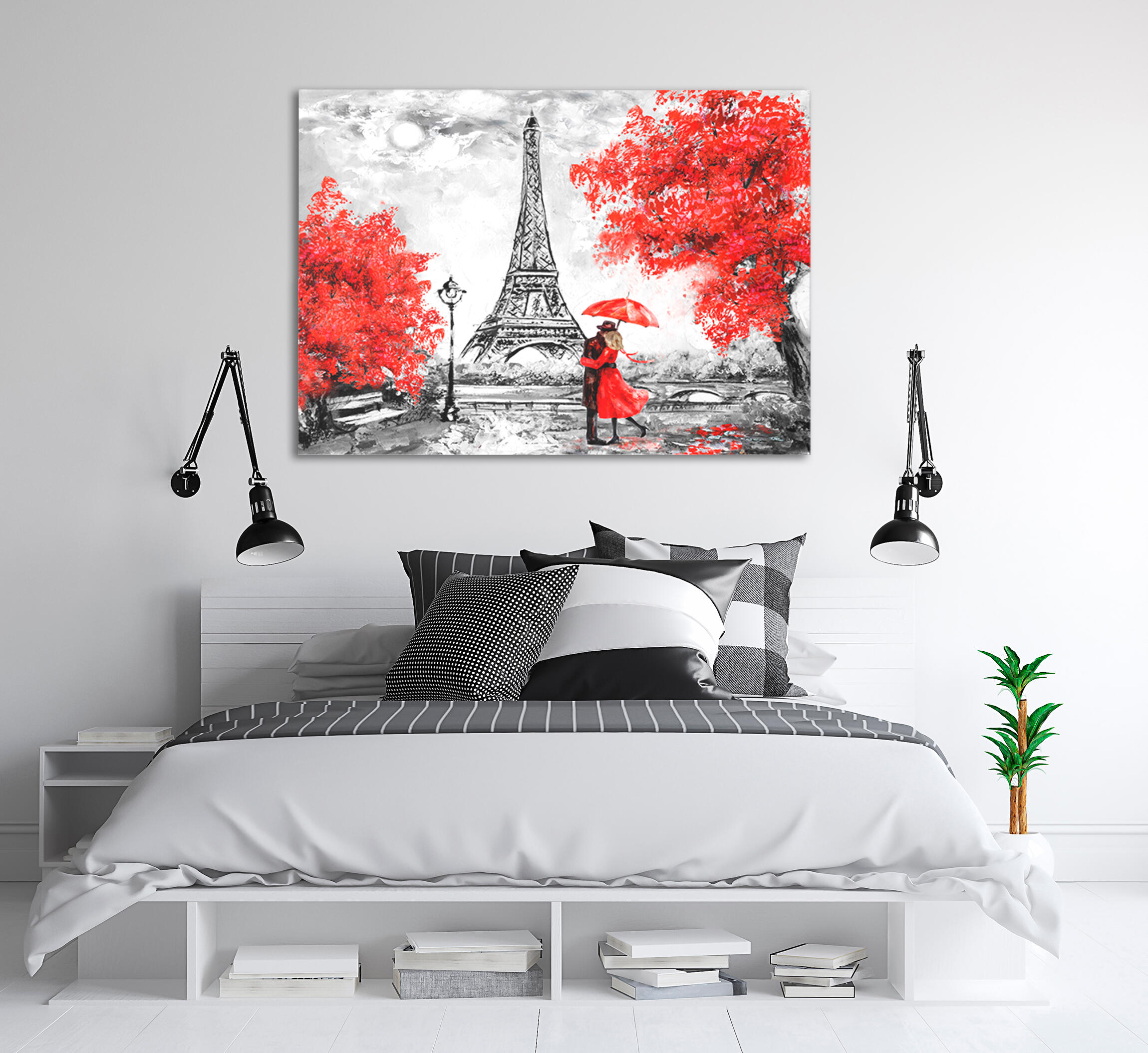 Pintura impresa sin marco urban city rectangular de 140 x 100 cm. mdf paris pasteles cálidos