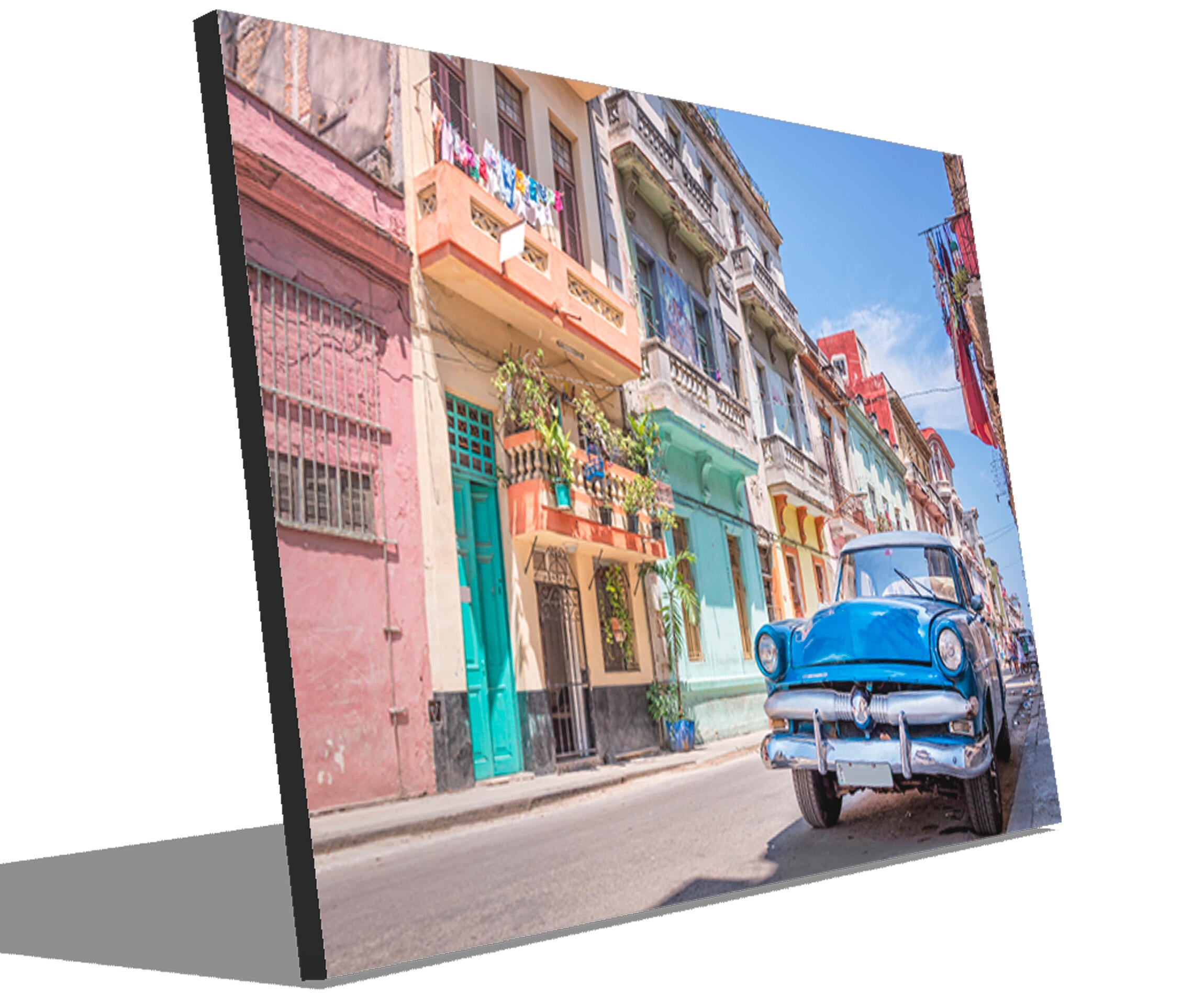 Pintura impresa sin marco Urban city rectangular de 140 x 100 cm. MDF Cuba pasteles cálidos - 4