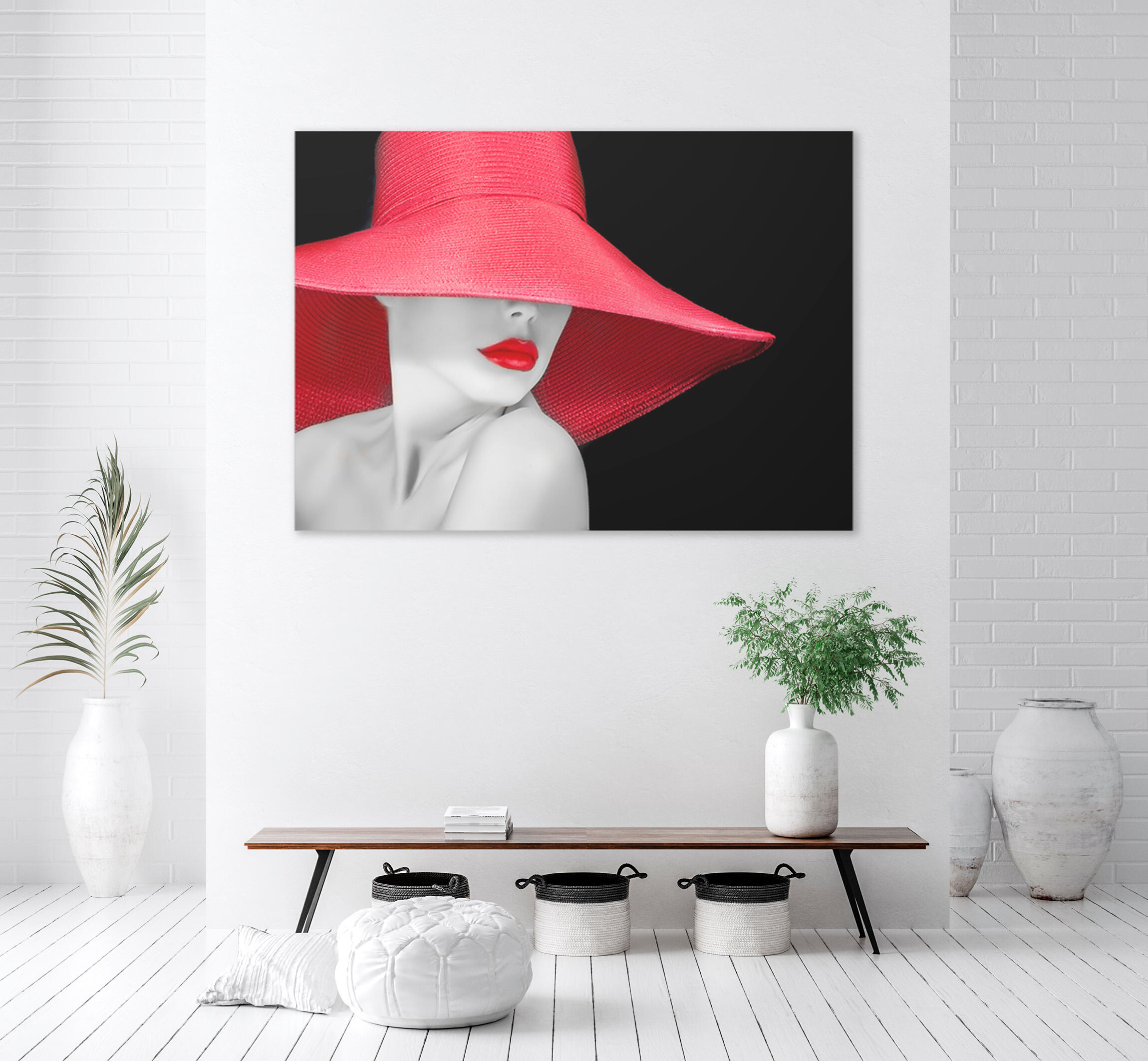 Pintura impresa sin marco urban city rectangular de 140 x 100 cm. mdf woman pasteles cálidos