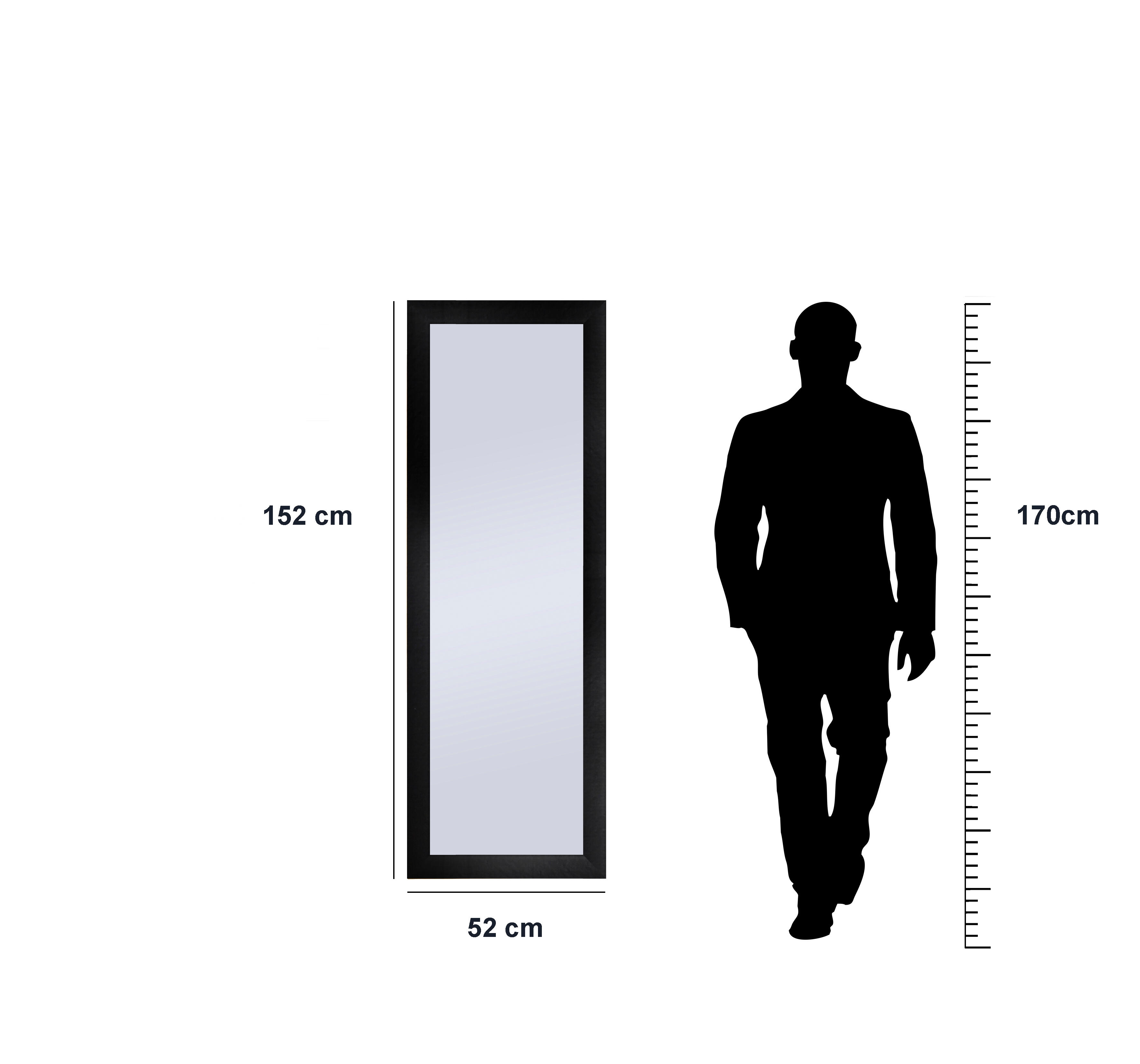Espelho com moldura Pierre 40/52x140/152 cm preto - 4