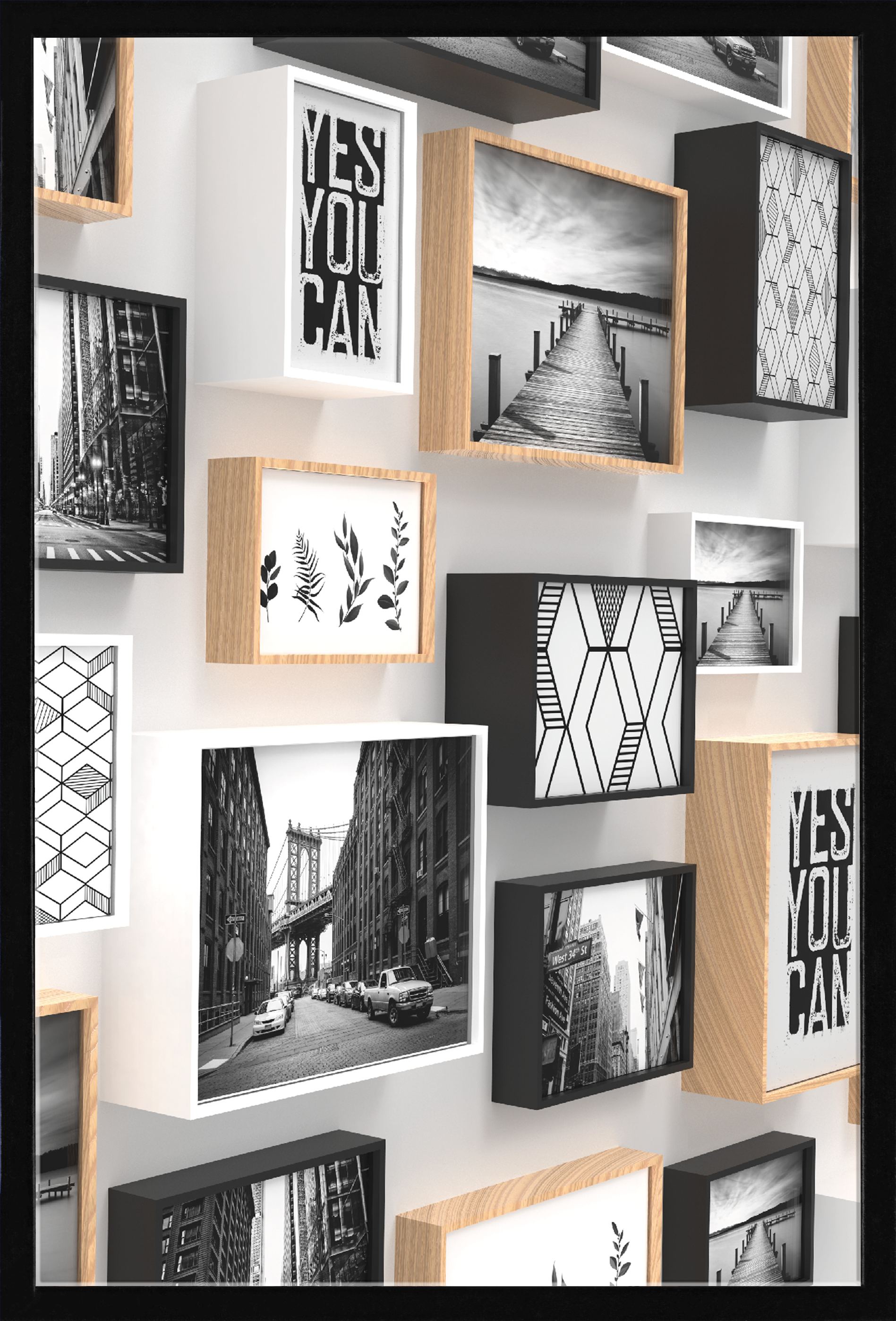 moldura10x15 cm preto Inspirecube - 2