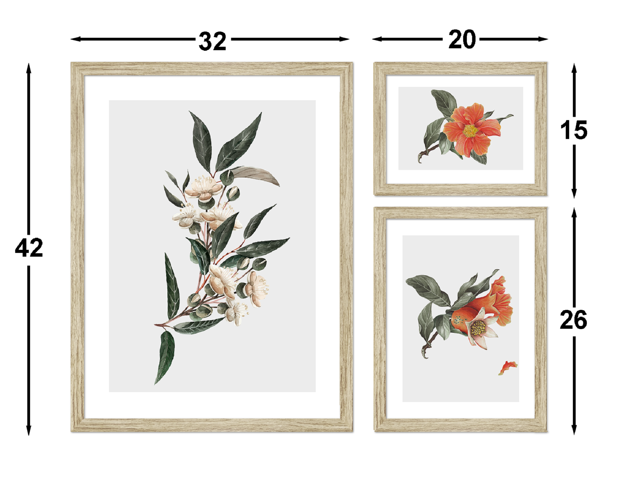 Set 3 láminas Taco floral 52.5 x 42 cm - 5