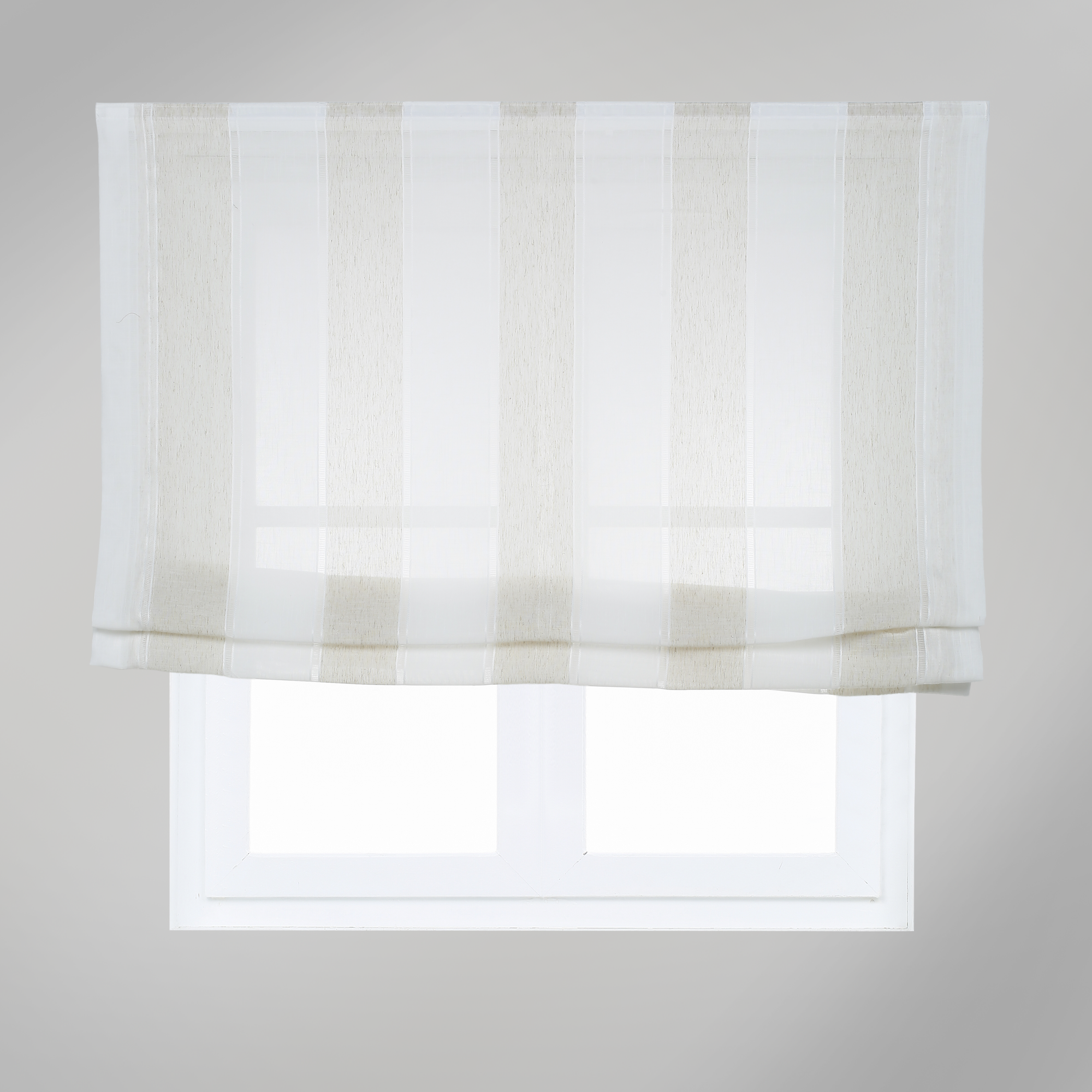 Estor plegable paqueto Raya Ancha beige, blanco  de 165x175 cm - 4