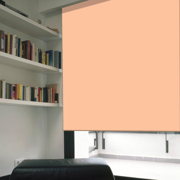 Estor enrollable opaco térmico con cadena black out basic poliéster liso apricot de 180x250cm