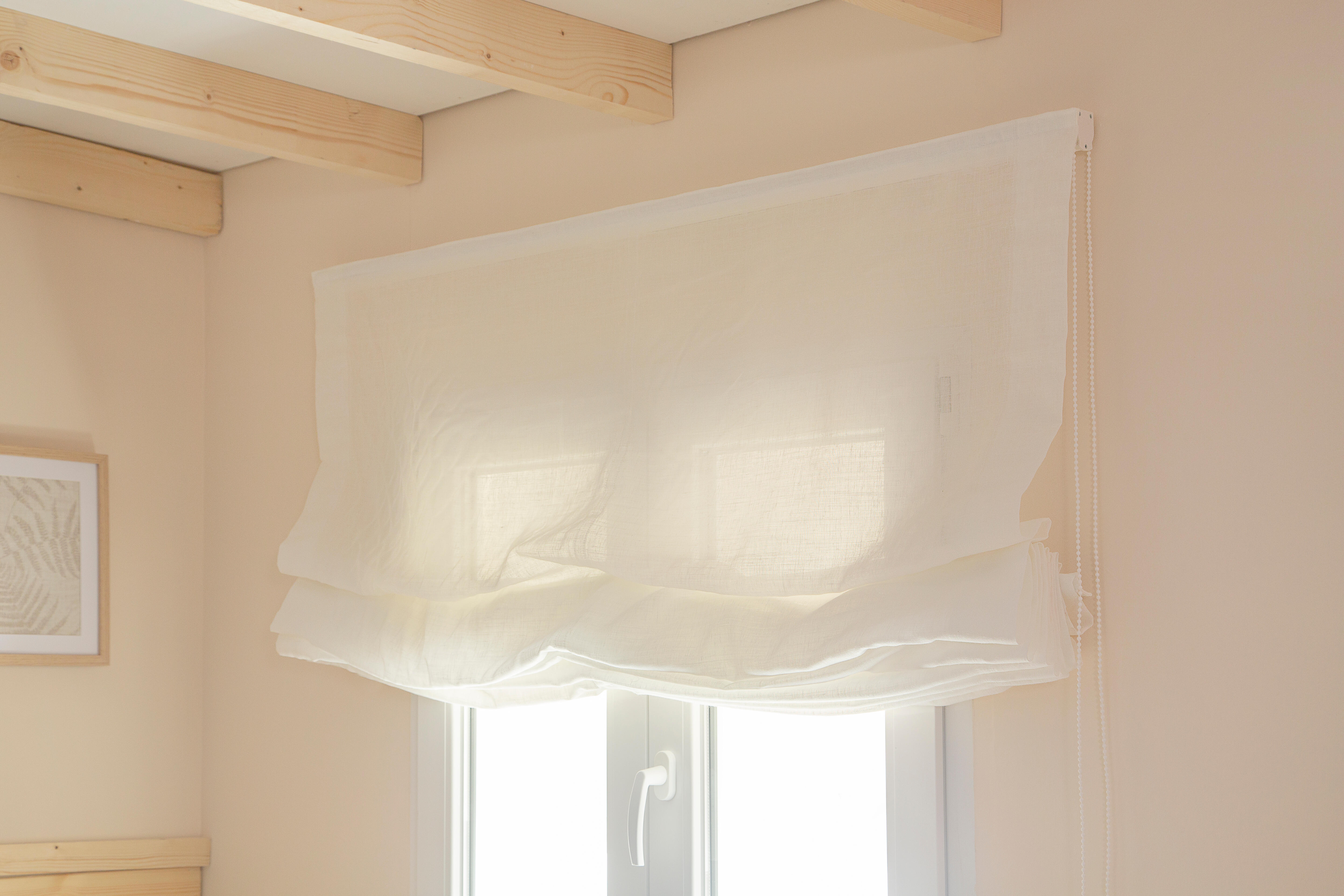 Estor plegable paquetto semi-transparente Forum 135x250 cm poliéster liso blanco con cadena - 12