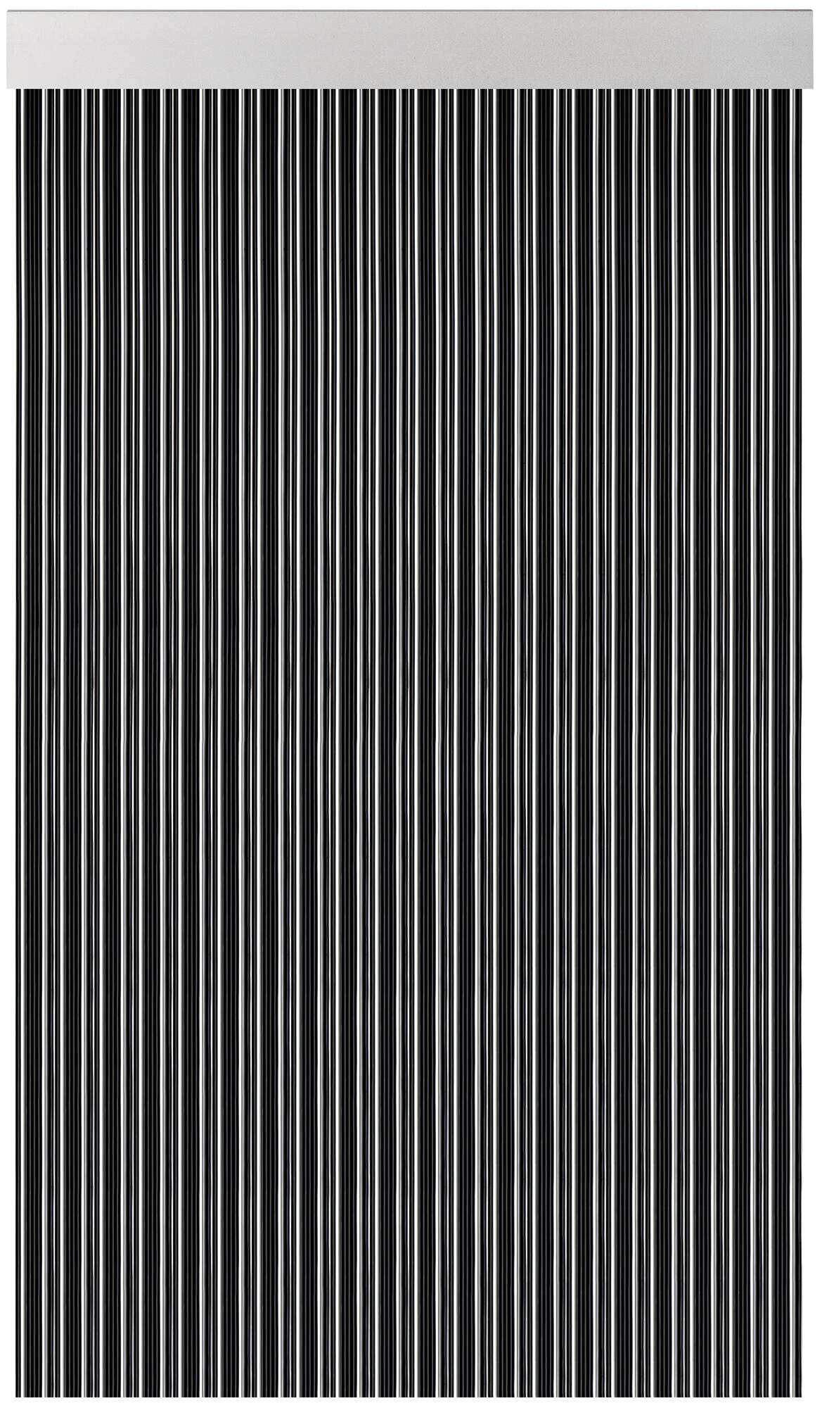 Cortina de puerta con motivo liso cinta negro de 100x190 cm