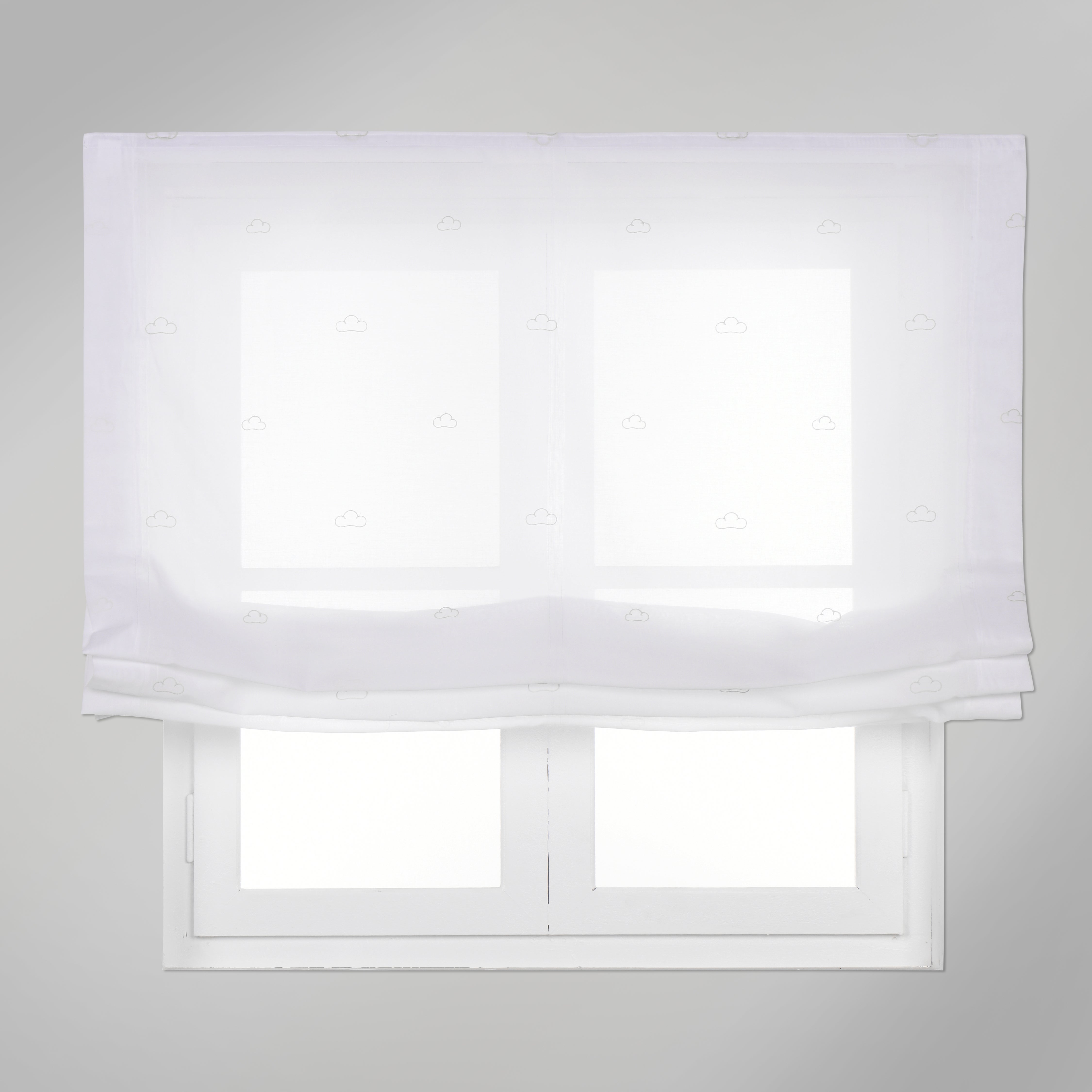 Estor plegable paqueto semi-trasparente con cadena nubes poliéster nube gris de 105x175 cm