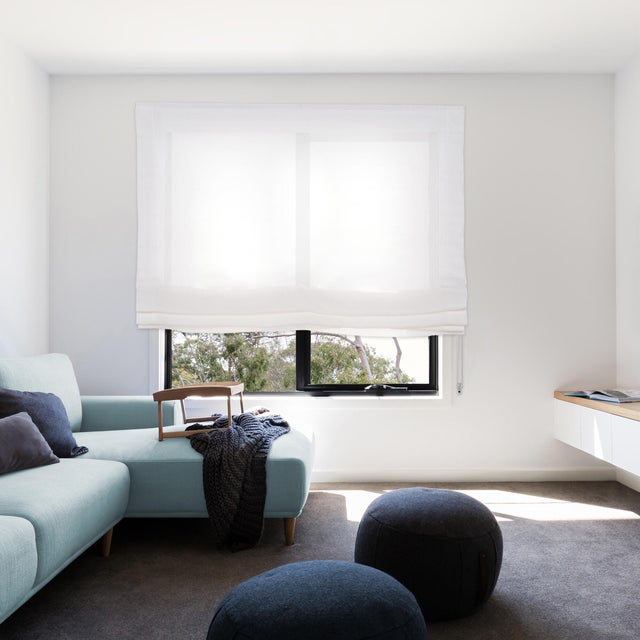 Estor plegable paquetto semi-transparente Forum 150x175 cm poliéster liso blanco con cadena