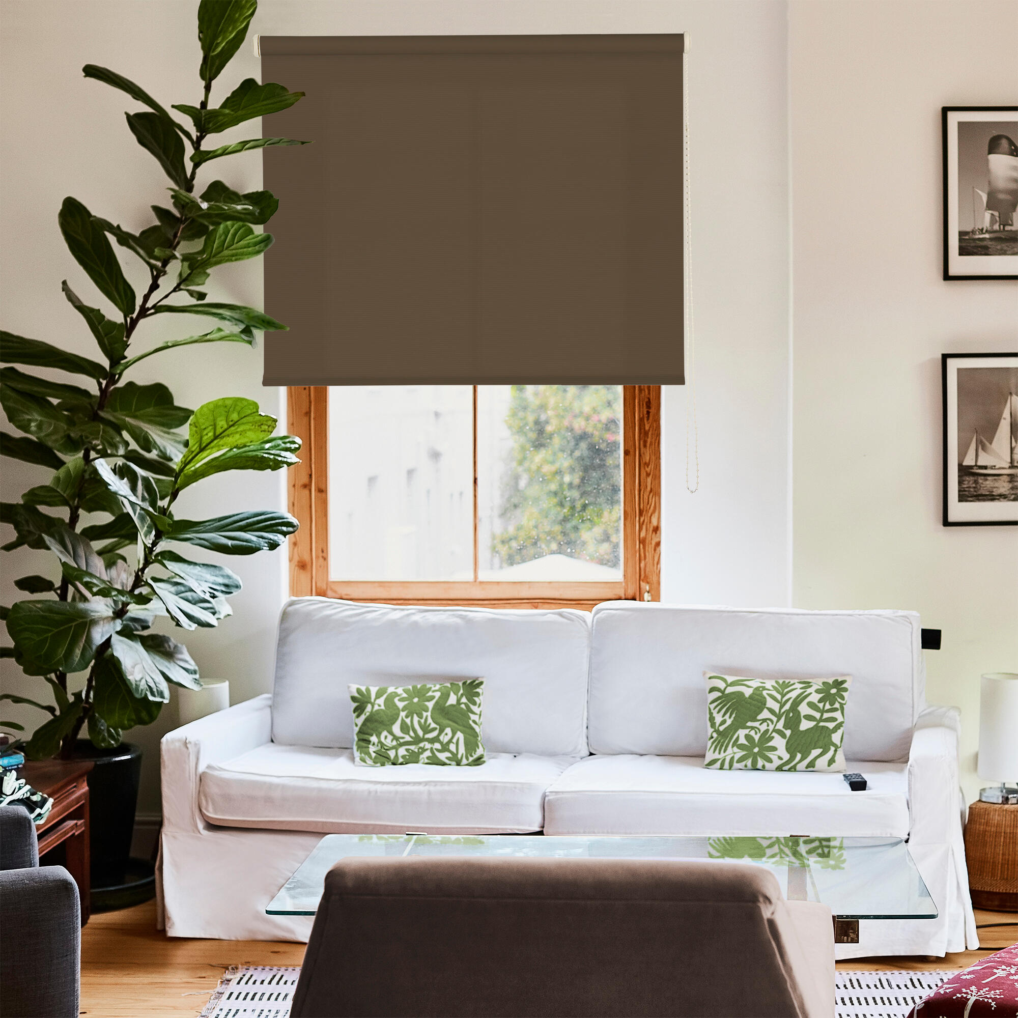 Estor enrollable ecofuture marrón 180x250