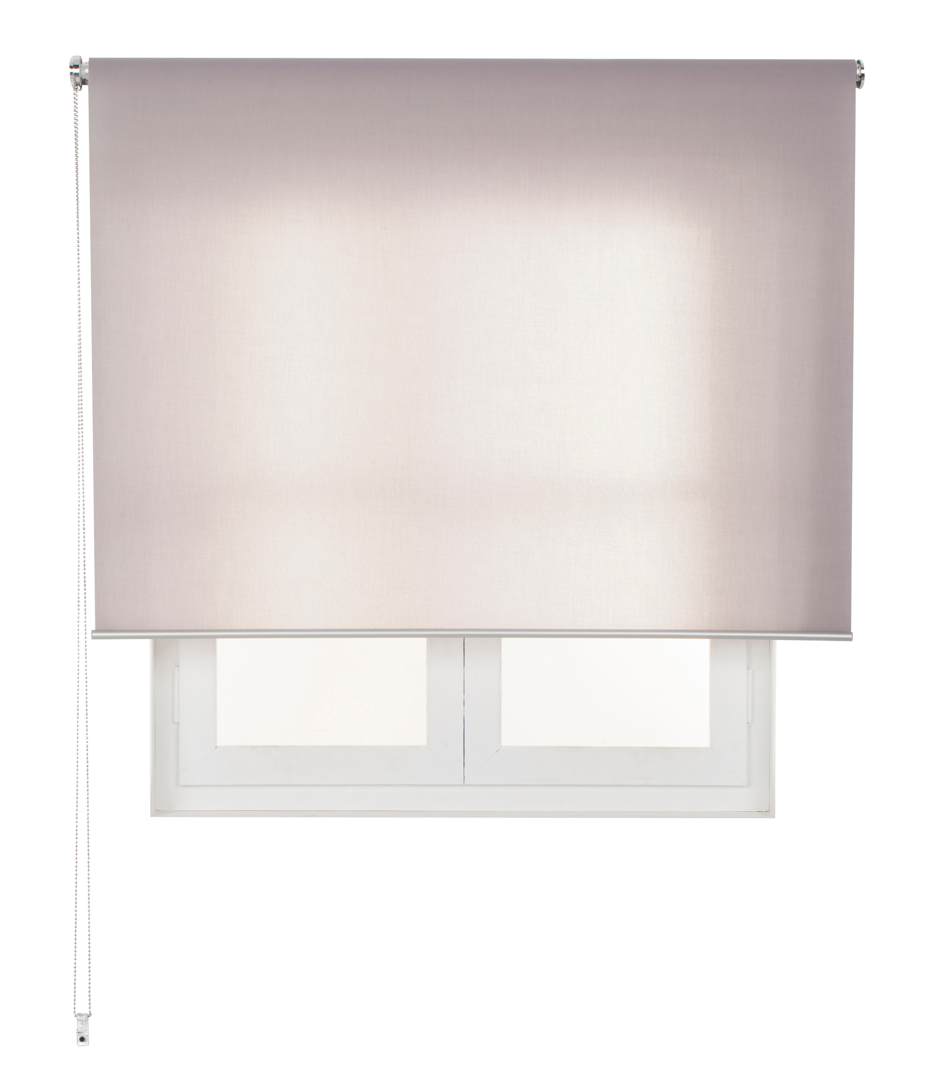 Estor enrollable translúcido con cadena miranda poliéster liso plata de 124x250cm