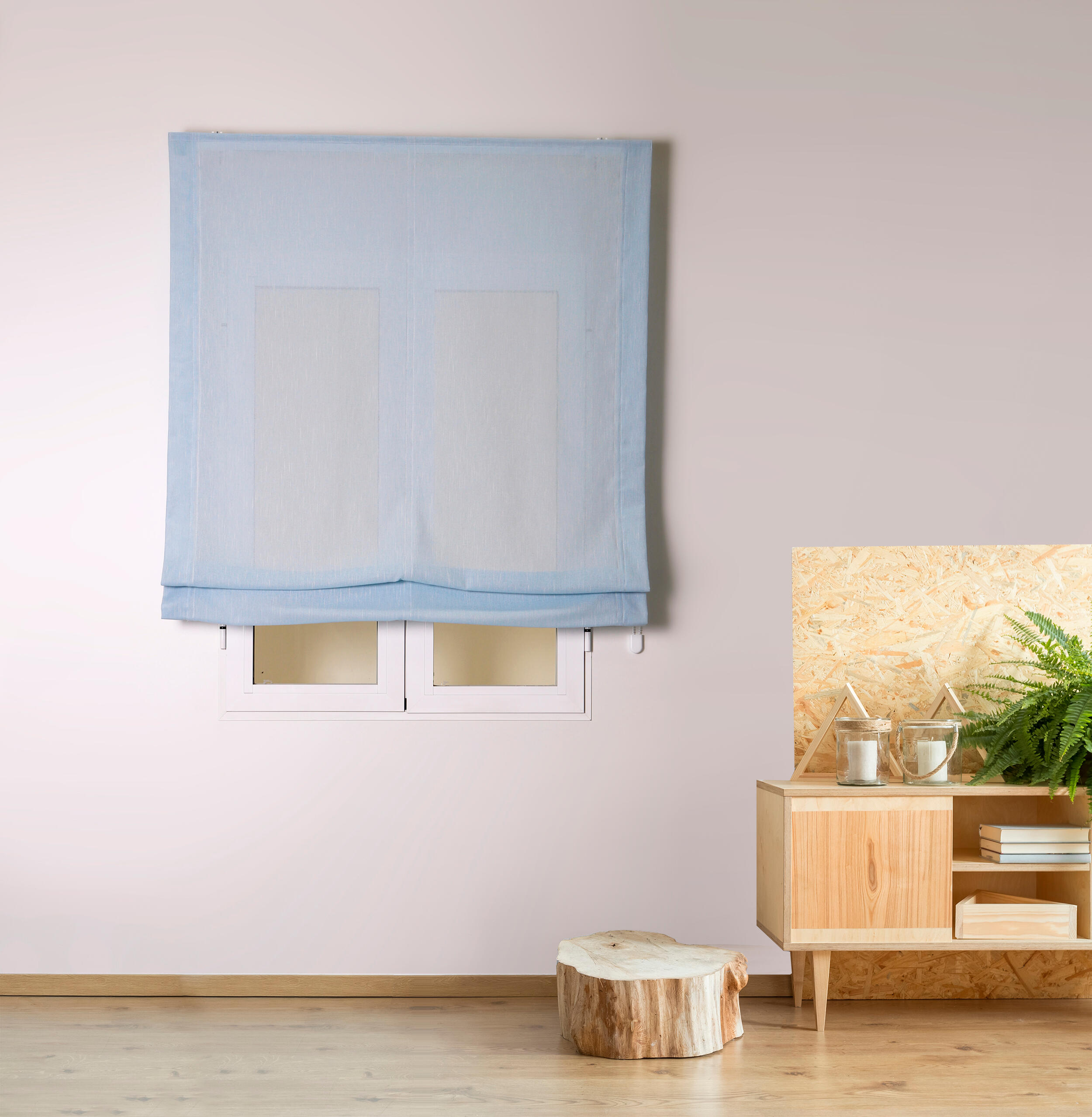 Estor plegable paqueto azul de 90x175 cm