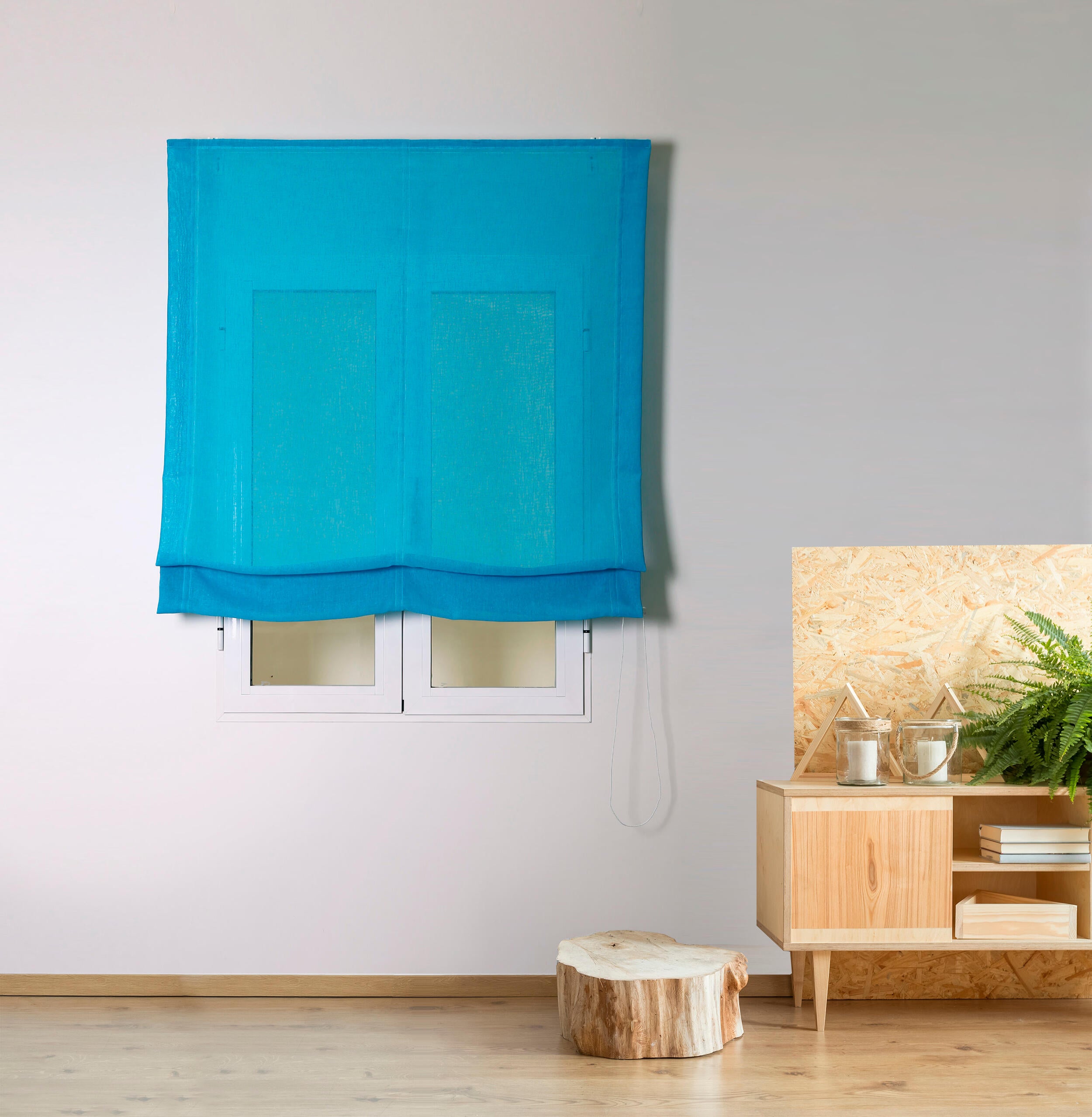 Estor plegable rustipol turquesa 120x250cm