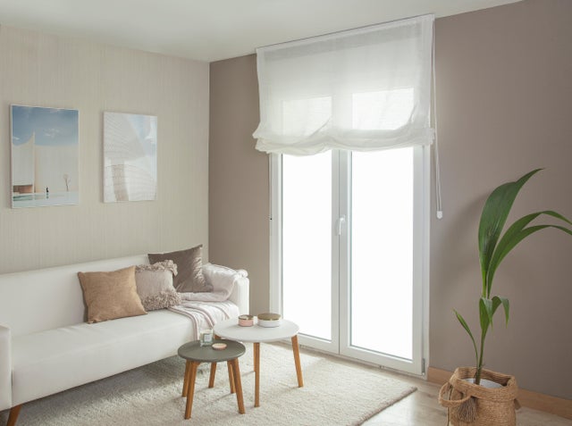 Estor plegable paquetto semi-transparente Forum 150x250 cm poliéster liso blanco con cadena