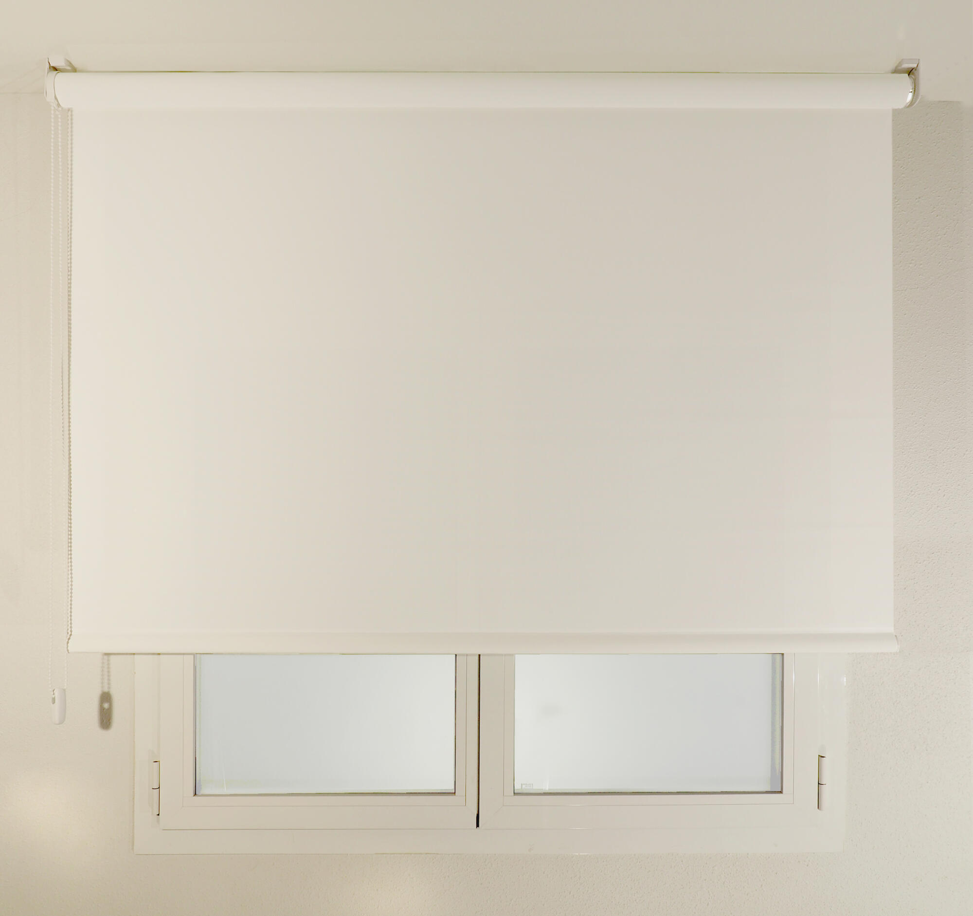 Estor enrollable translúcido con cadena bara pvc liso 0202 blanco de 220x120cm