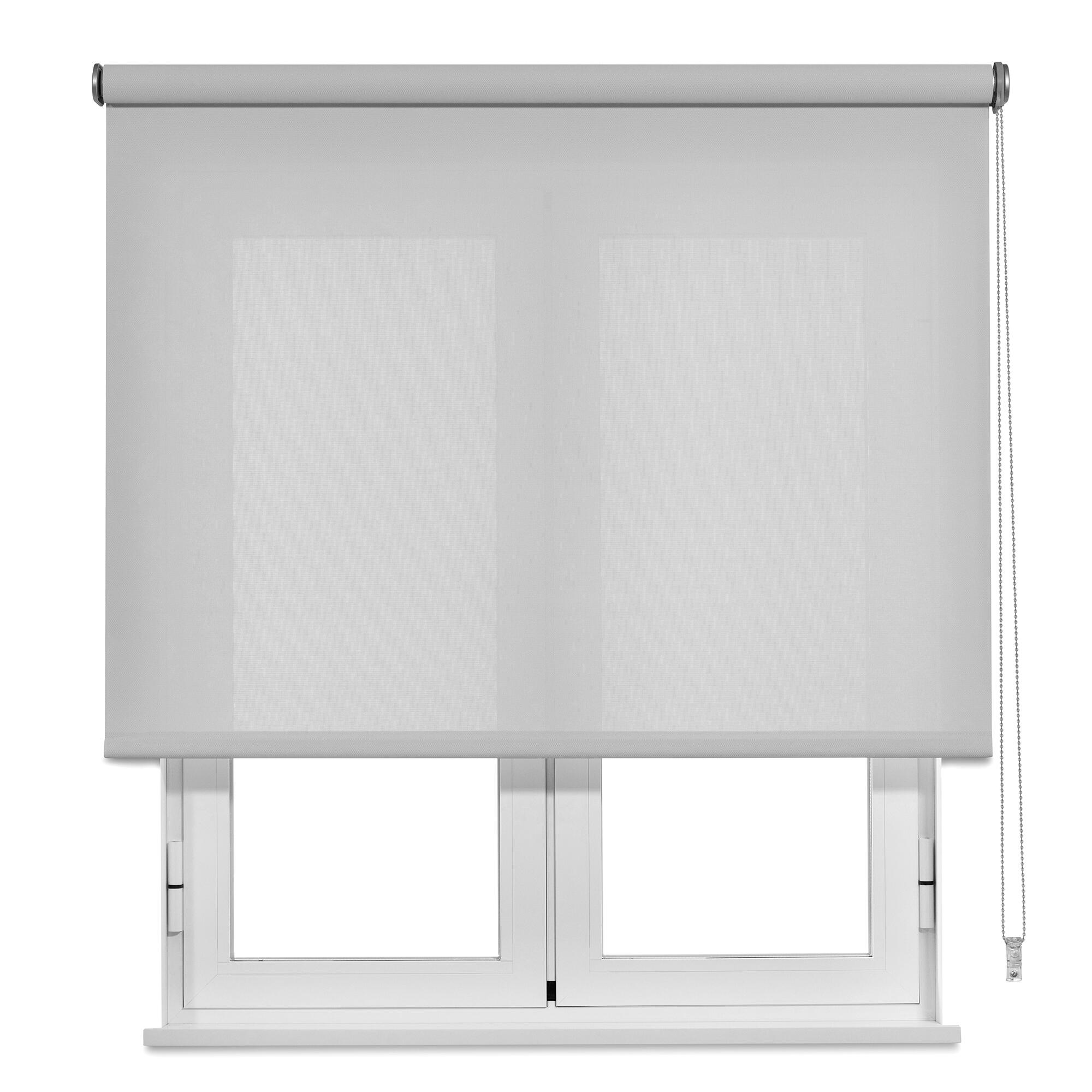 Store Enrouleur Screen 1 Blanc Gris L 220 X H 250 Cm VIEWTEX Leroy store-enrouleur-screen-1-blanc-gris-l-220-x-h-250-cm-viewtex-leroy