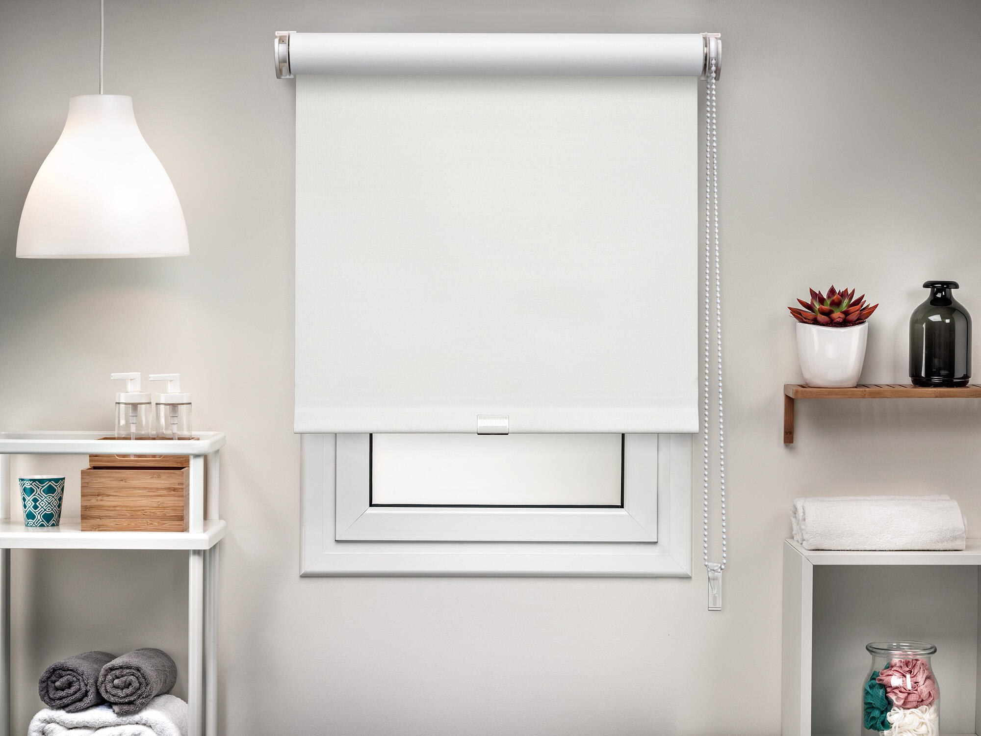 Estor enrollable opaco mini moon blanco de 72x190cm