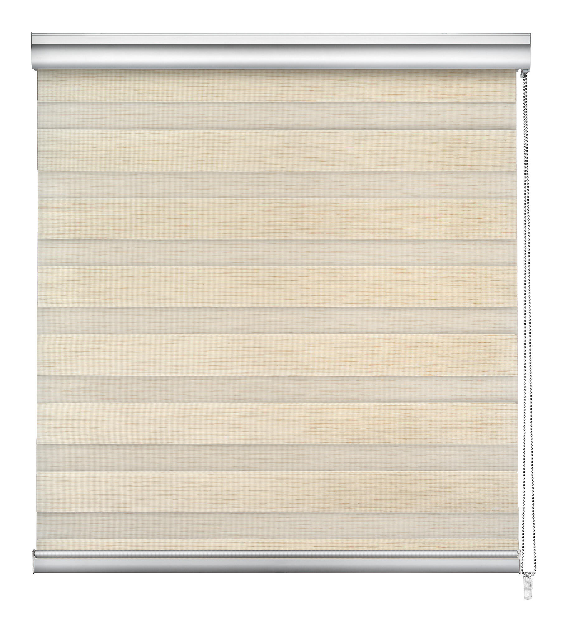 Estor enrollable noche/día Top lino de 120x250 poliéster con líneas beige lino con cadena - 7