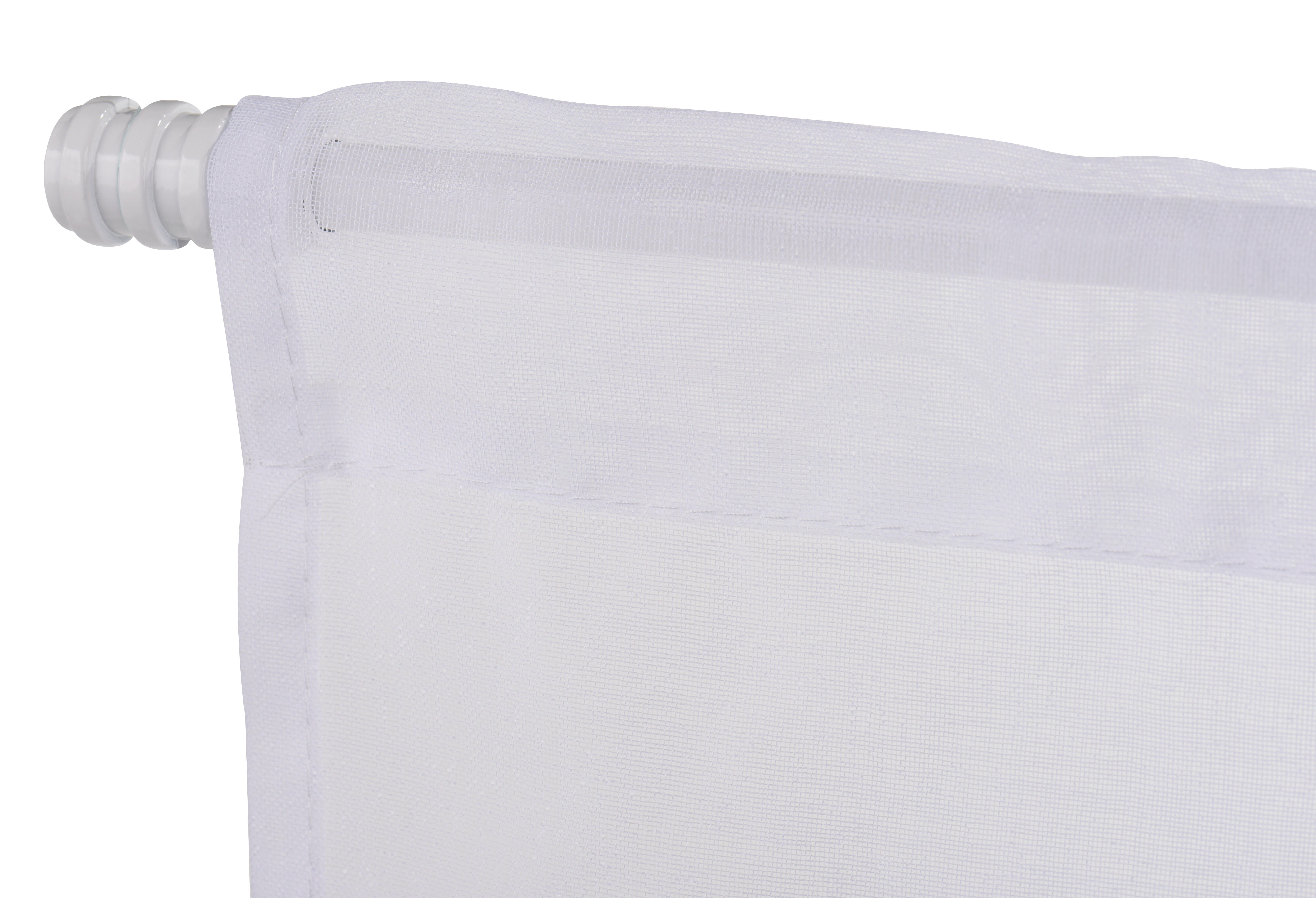 Visillo tendina pasabarras Leo poliéster liso blanco JBY de 90x210cm - 2